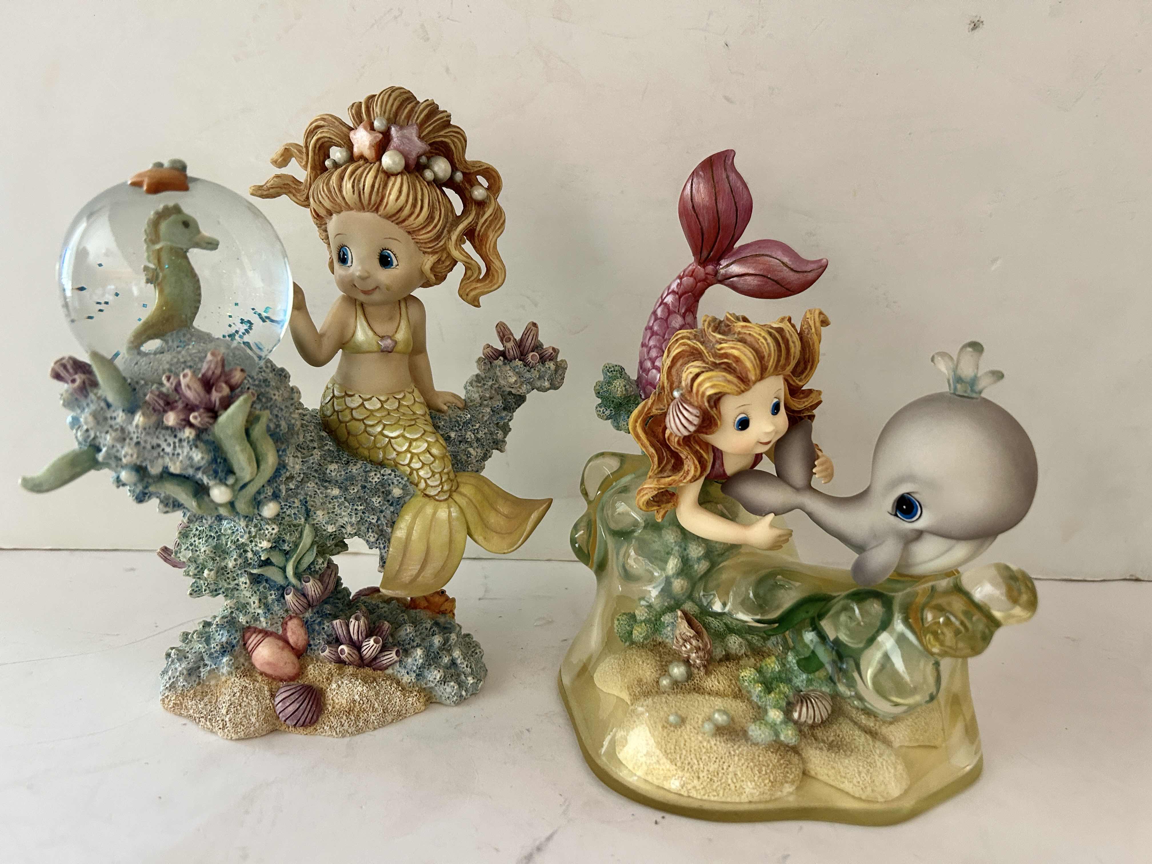 Photo 1 of 2 VINTAGE HAMILTON COLLECTION RAINBOW REEF HAND-PAINTED MERMAID FIGURINES