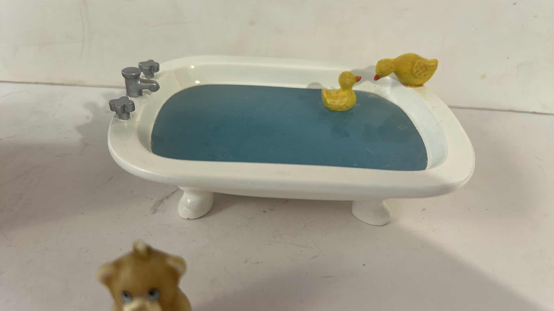 Photo 1 of CHERISHED TEDDIES FIGURINE AND TEDDY BEAR IN BATHTUB CANDLE