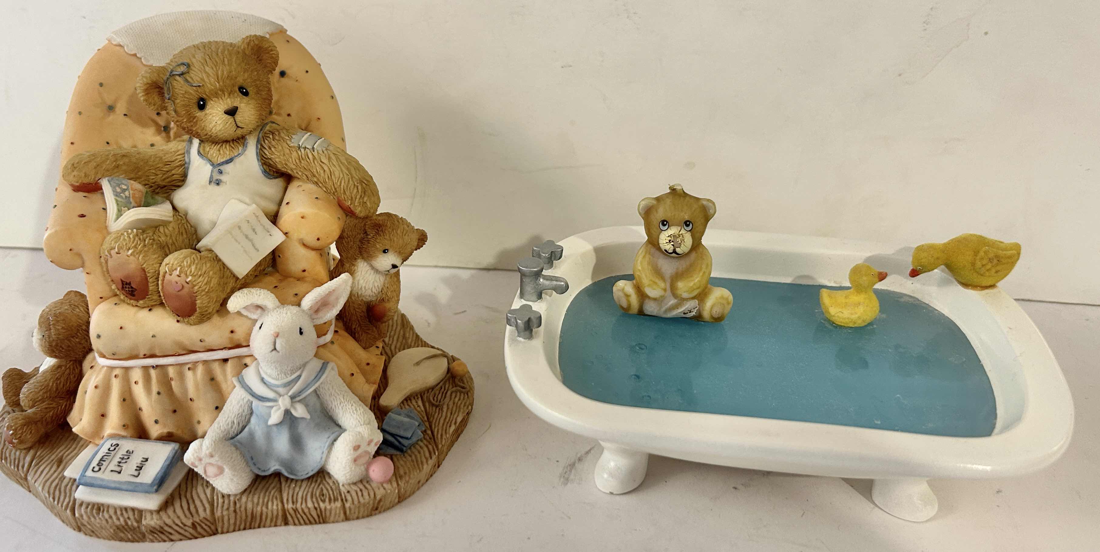 Photo 1 of CHERISHED TEDDIES FIGURINE AND TEDDY BEAR IN BATHTUB CANDLE