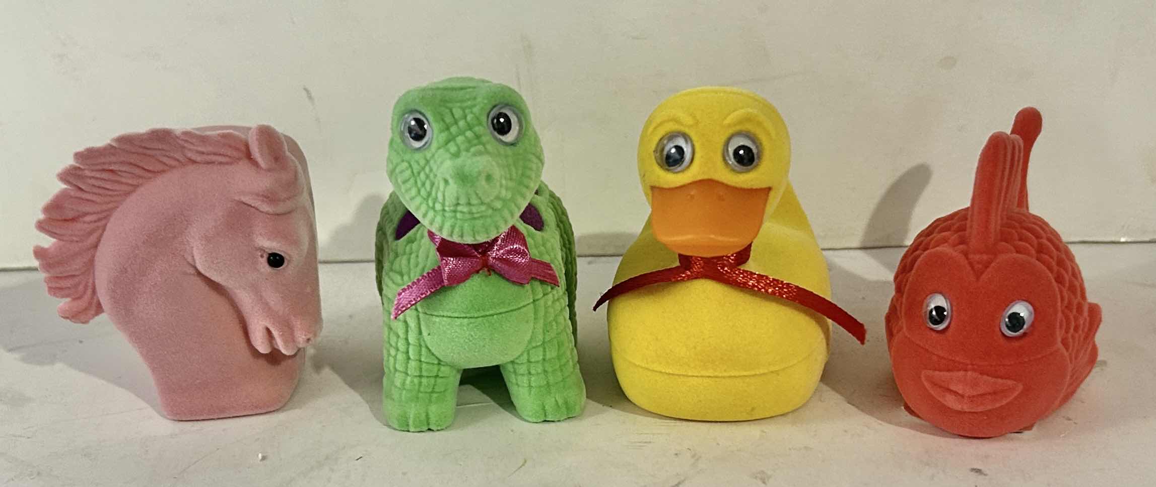 Photo 1 of 4- NOVELTY ANIMAL SHAPED TRINKET BOXES WITH MATCHING NECKLACES.