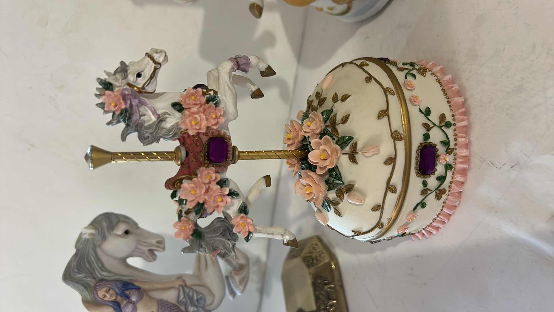 Photo 1 of 4 CAROUSEL HORSE FIGURINES AND MUSIC BOXES