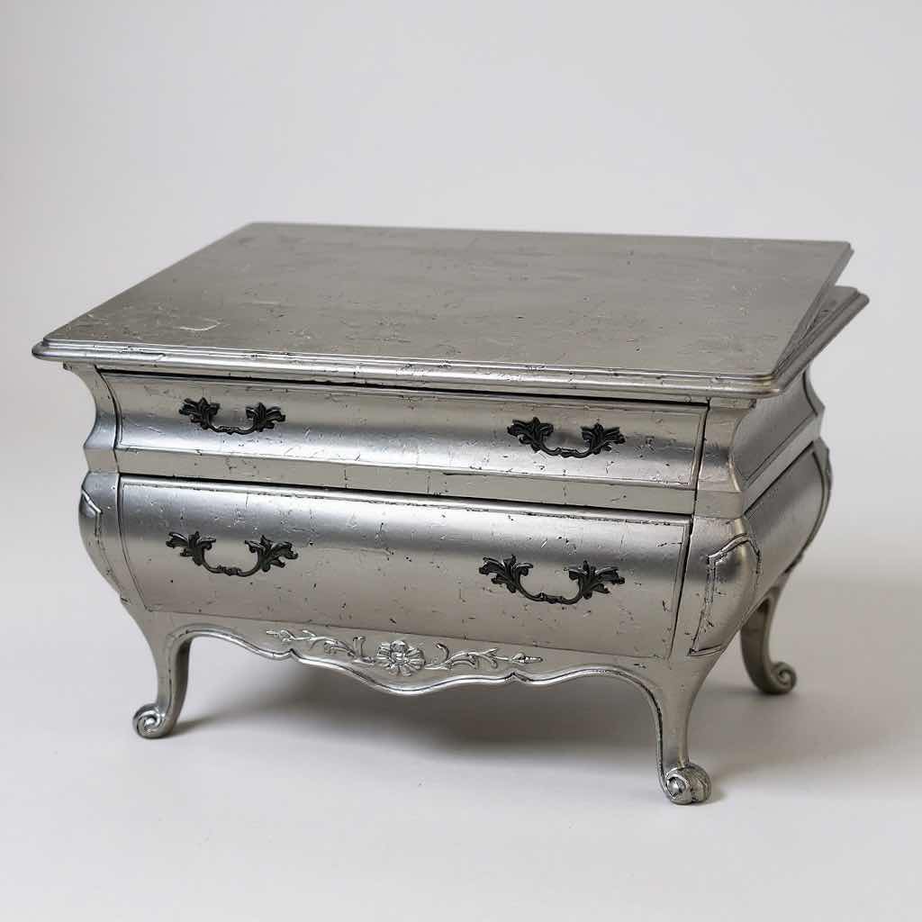 Photo 1 of JOHN WIDDICOMB  BAROQUE STYLE CHEST OF DRAWERS W METALLIC FINISH 42" X 17" H 24"