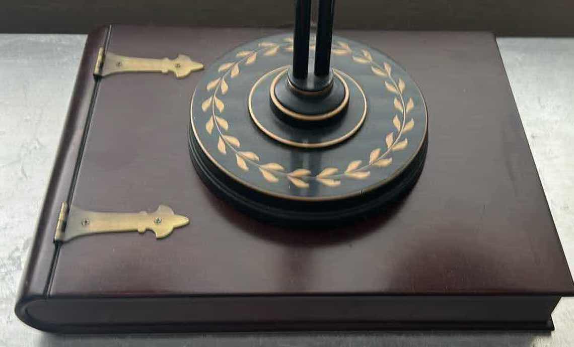 Photo 1 of WILDWOOD DOUBLE DESK LAMP W TOLEWARE SHADES H 21"