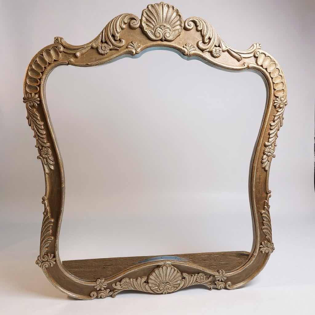 Photo 1 of HEAVY ORNATE GOLD FRAMED WALL MIRROR 44”x52”