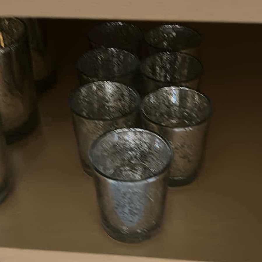 Photo 1 of 10 SILVER GLASS CANDLE HOLDERS