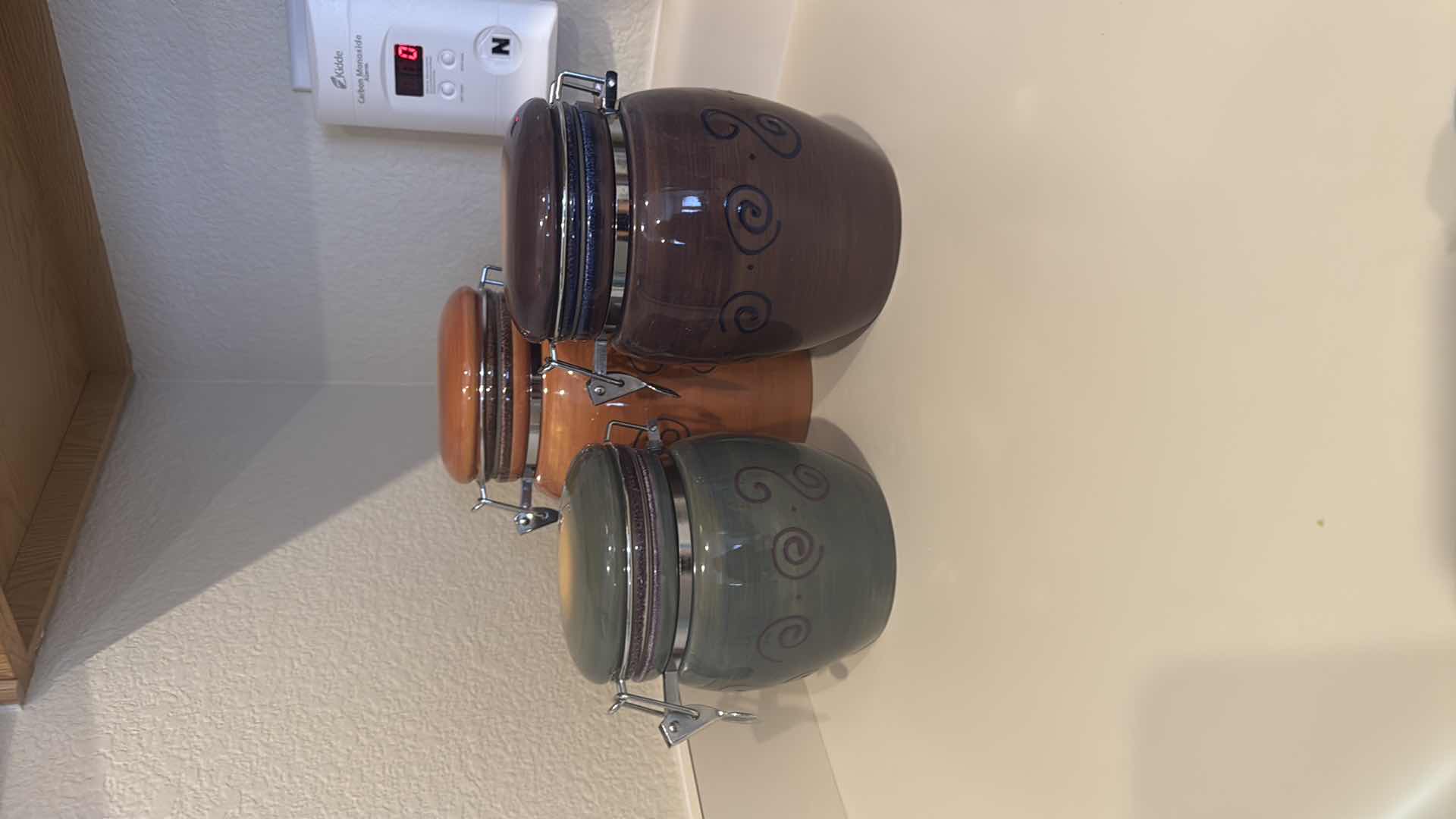 Photo 1 of HAND-PAINTED 3PC CERAMIC CANISTER SET