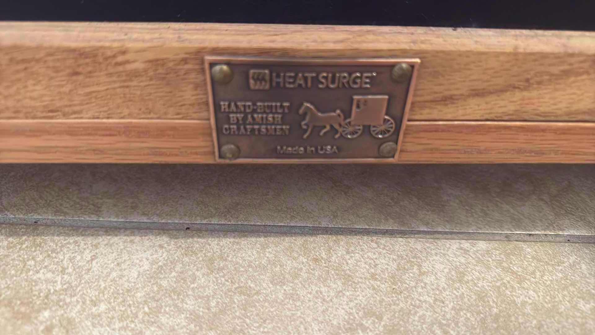 Photo 1 of HEAT SURGE ELECTRIC PORTABLE FIREPLACE IN WOOD CABINET 32”x12” H36”
