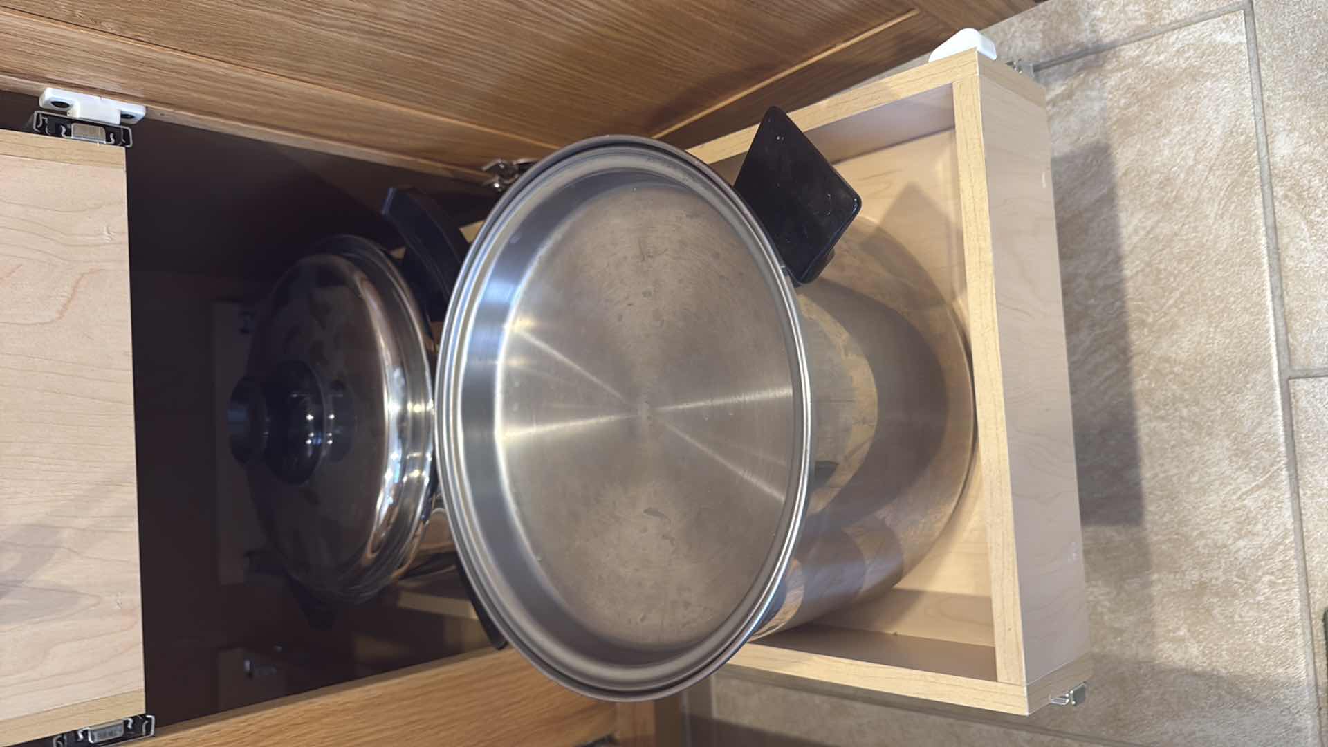 Photo 1 of CONTENTS OF KITCHEN CABINET-POTS & PANS