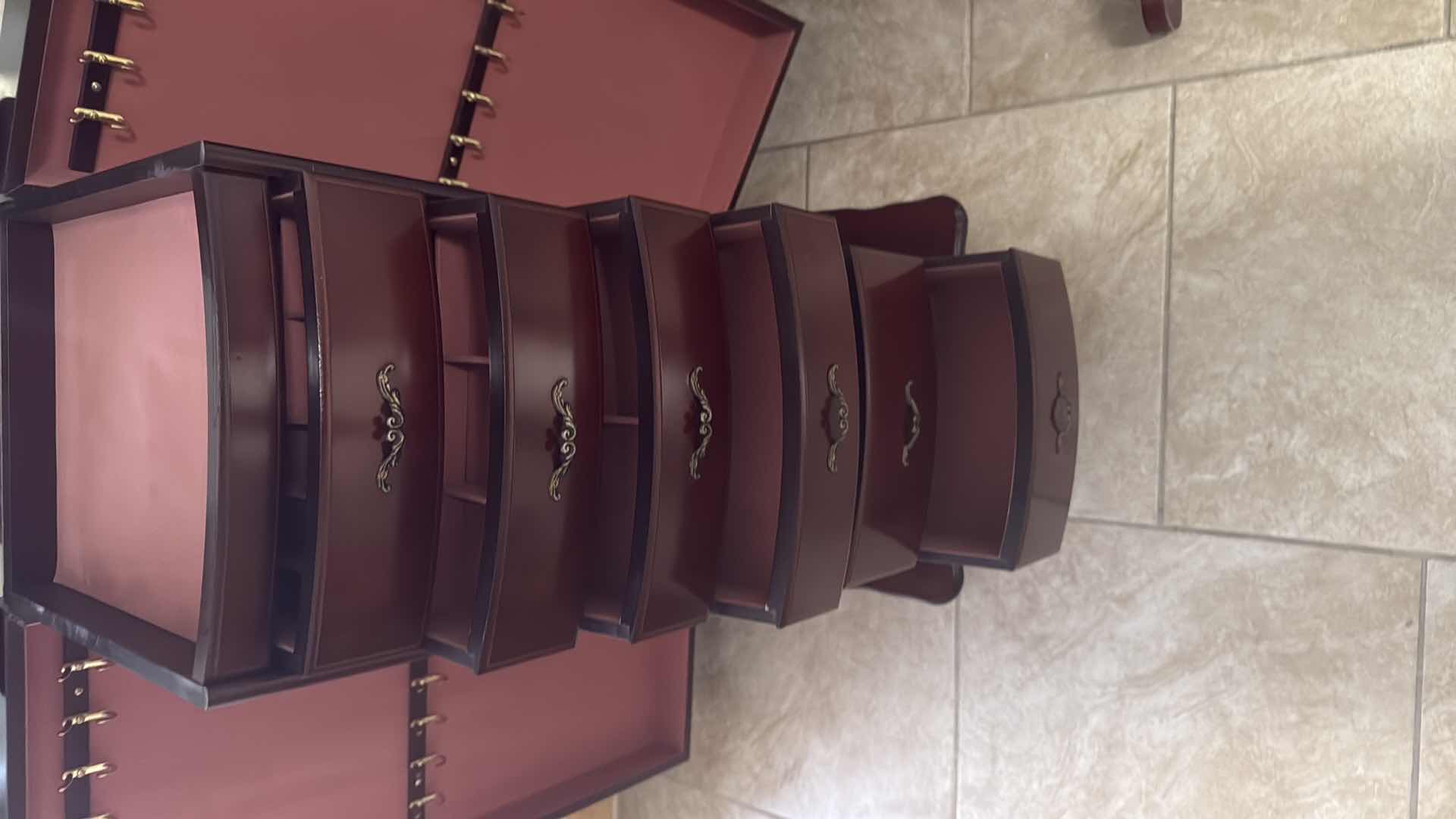 Photo 1 of MAHOGANY JEWELRY CABINET 18” x 15” H34”