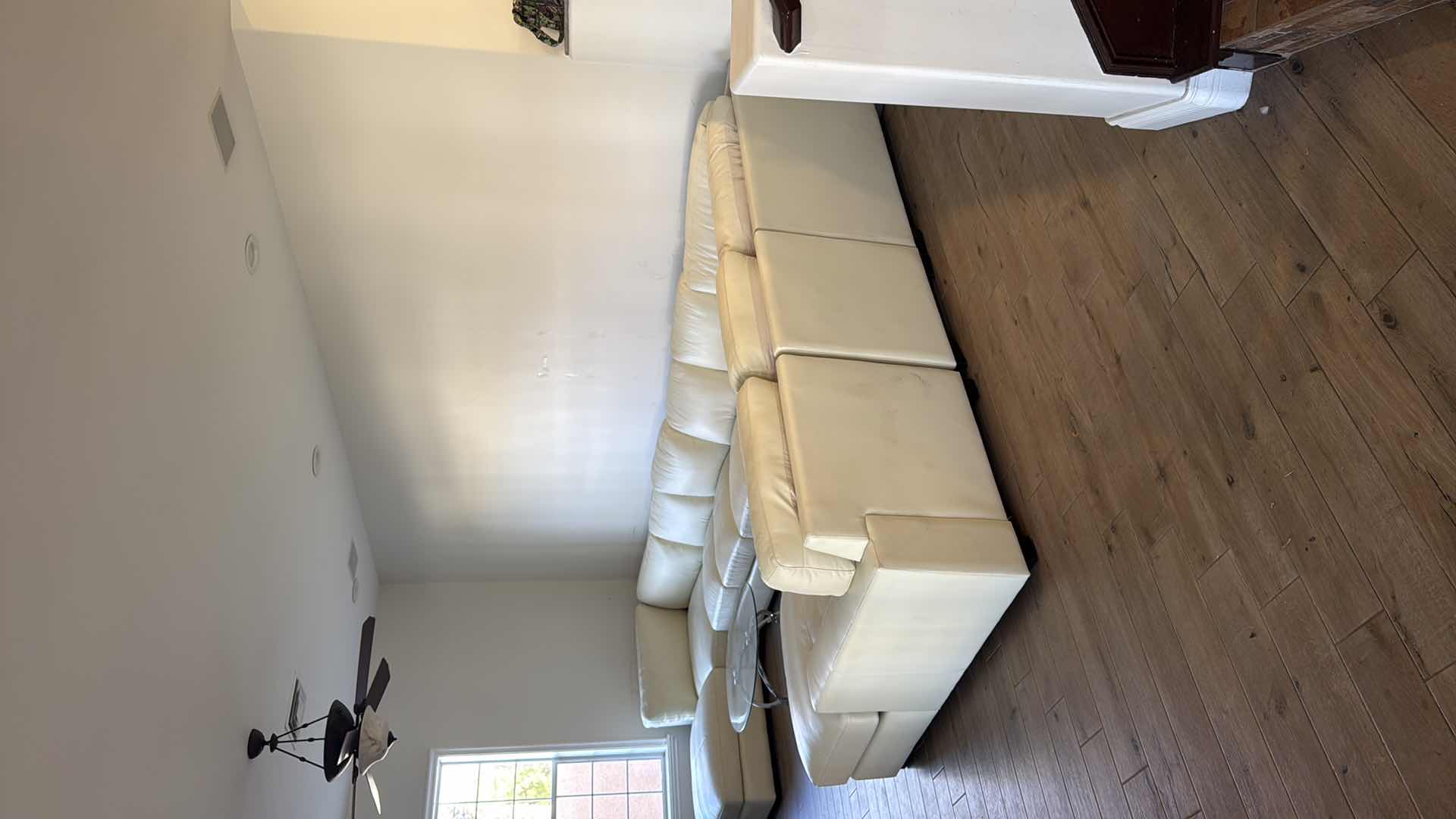 Photo 1 of WHITE LEATHER U-SHAPED SECTIONAL SOFA