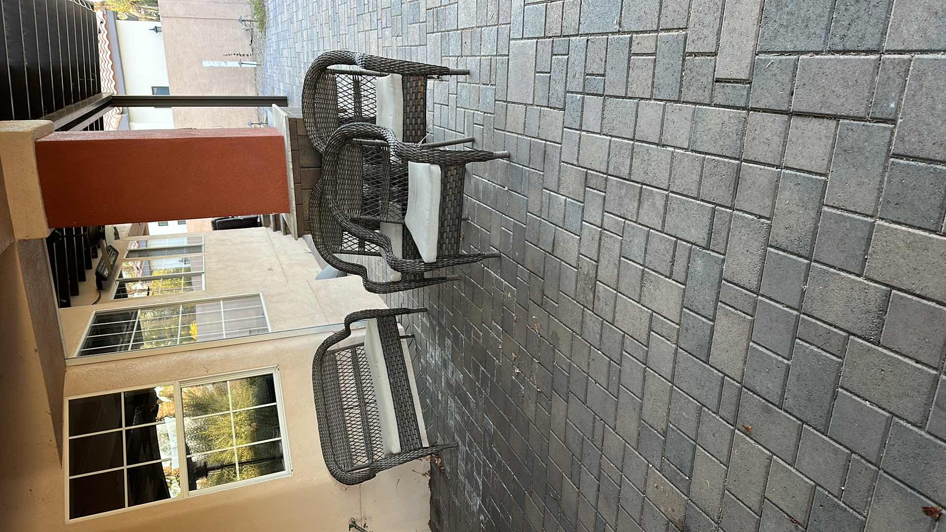 Photo 1 of 4PCS- RATTAN PATIO FURNITURE (LOVE SEAT W 3 ARM CHAIRS)