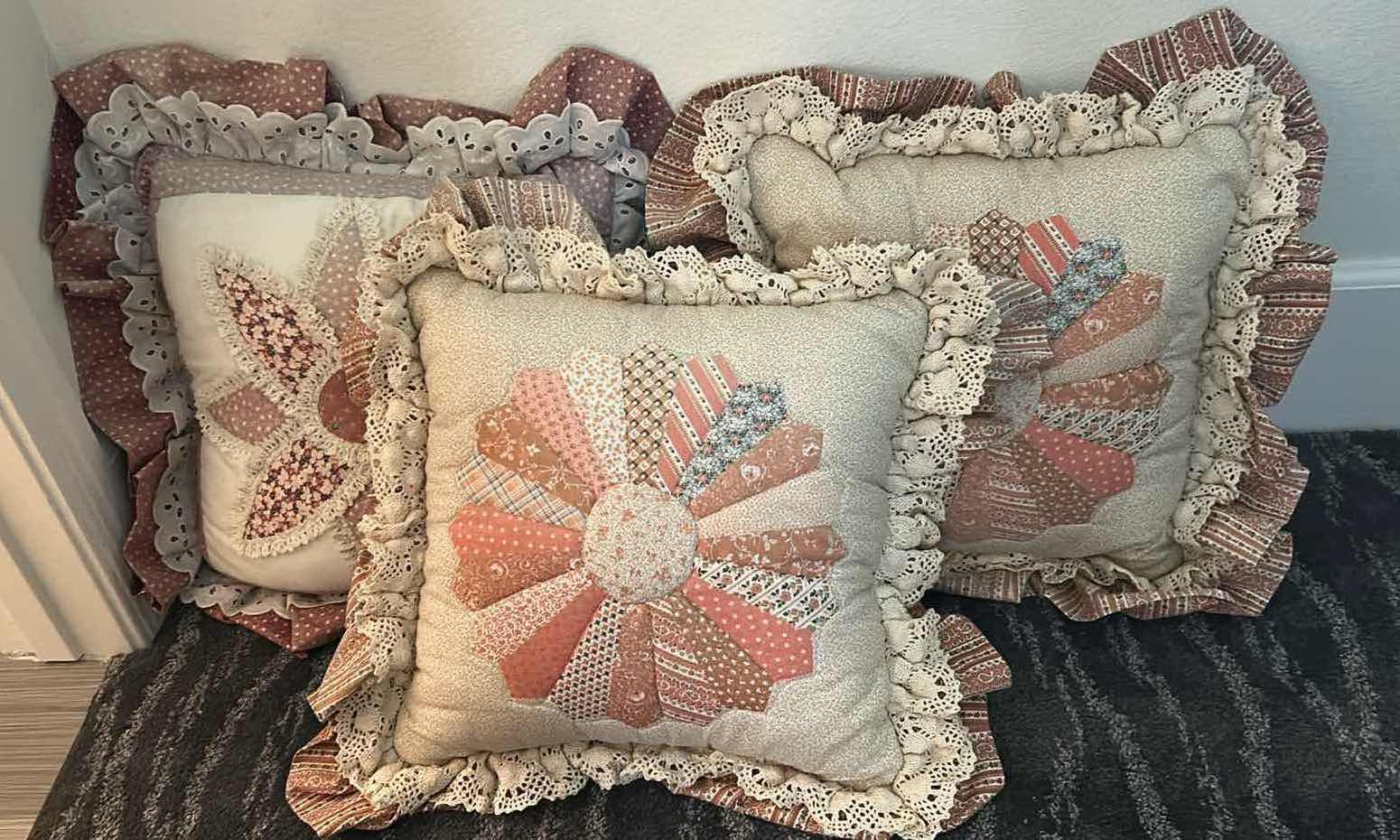 View 1 of 3 - DECORATIVE QUILTED PILLOWS 17"X 18"