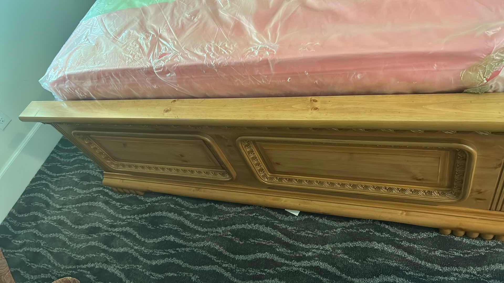 Photo 1 of BARROW OAK QUEEN HEADBOARD FOOTBOARD MATTRESS SOLD SEPARATLY