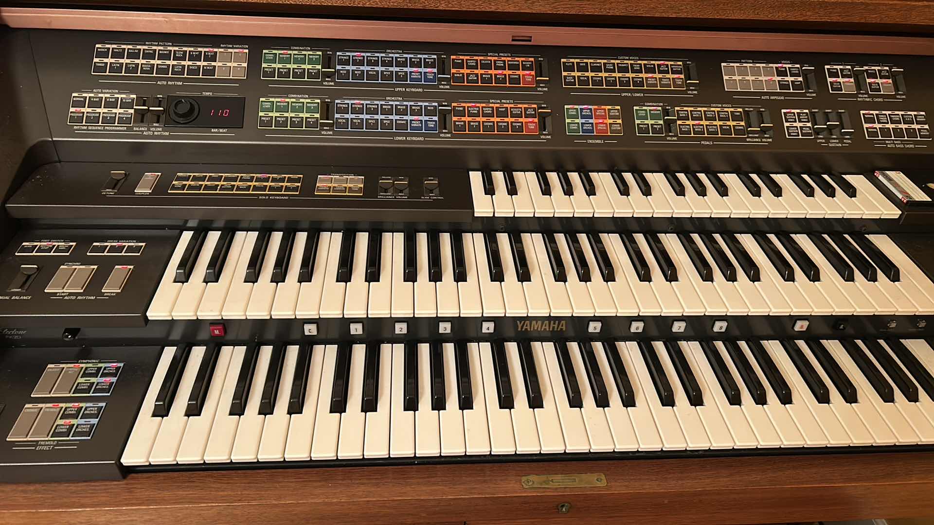 Photo 1 of VINTAGE YAMAHA ELECTONE FX-20 CONSOLE ORGAN W BENCH & SHEET MUSIC 52" X 31" H 46"