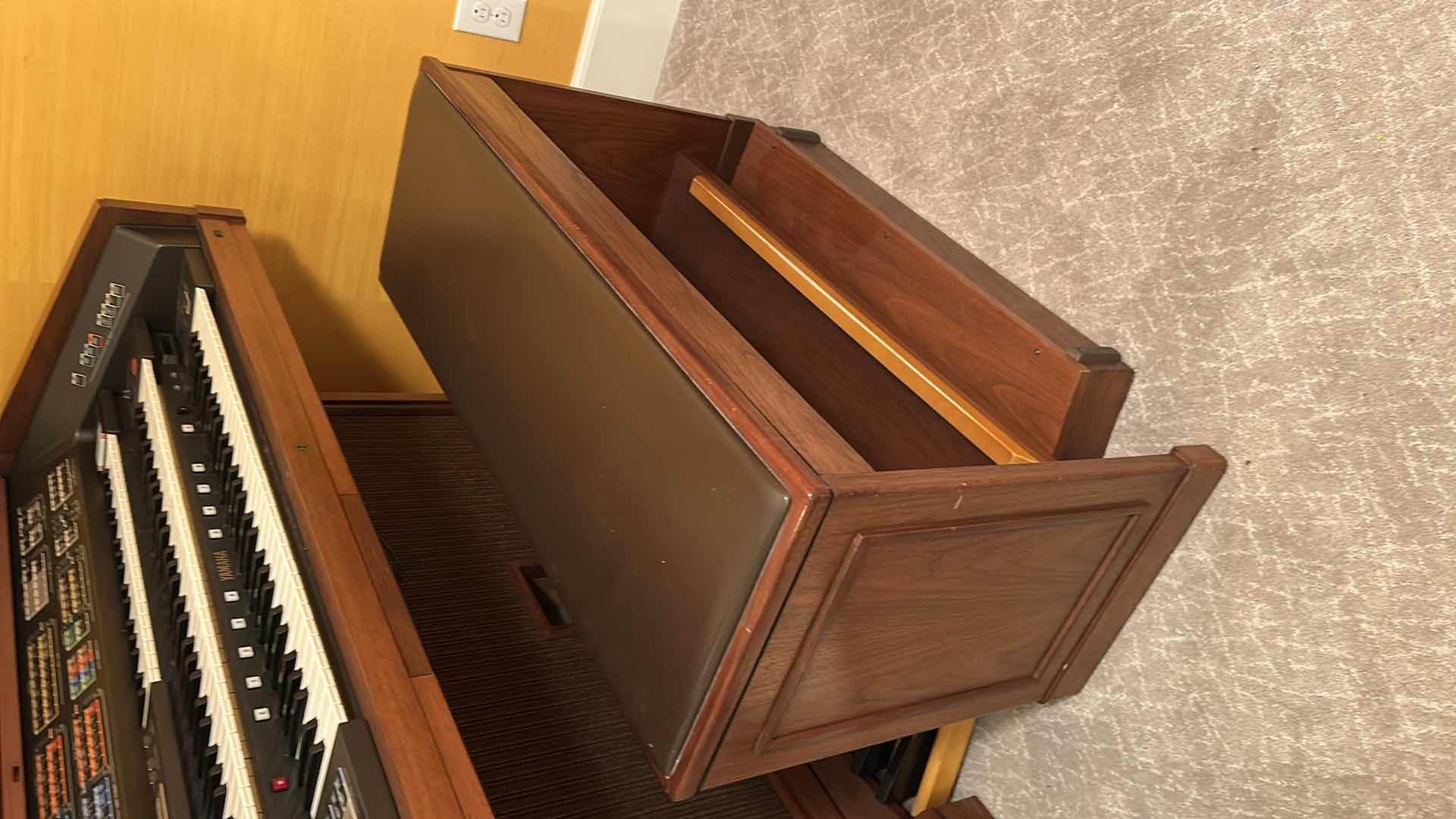 Photo 1 of VINTAGE YAMAHA ELECTONE FX-20 CONSOLE ORGAN W BENCH & SHEET MUSIC 52" X 31" H 46"