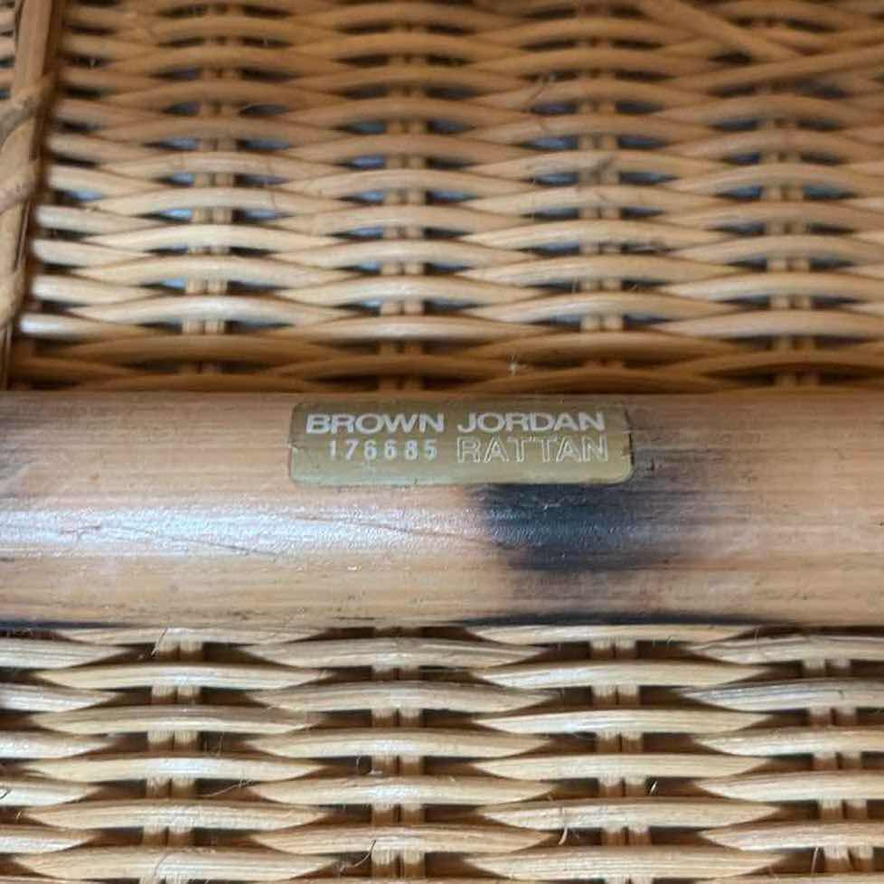 Photo 1 of VINTAGE BROWN JORDAN WOVEN RATTAN HEXAGON CHAIR 36”X30XH26.5”