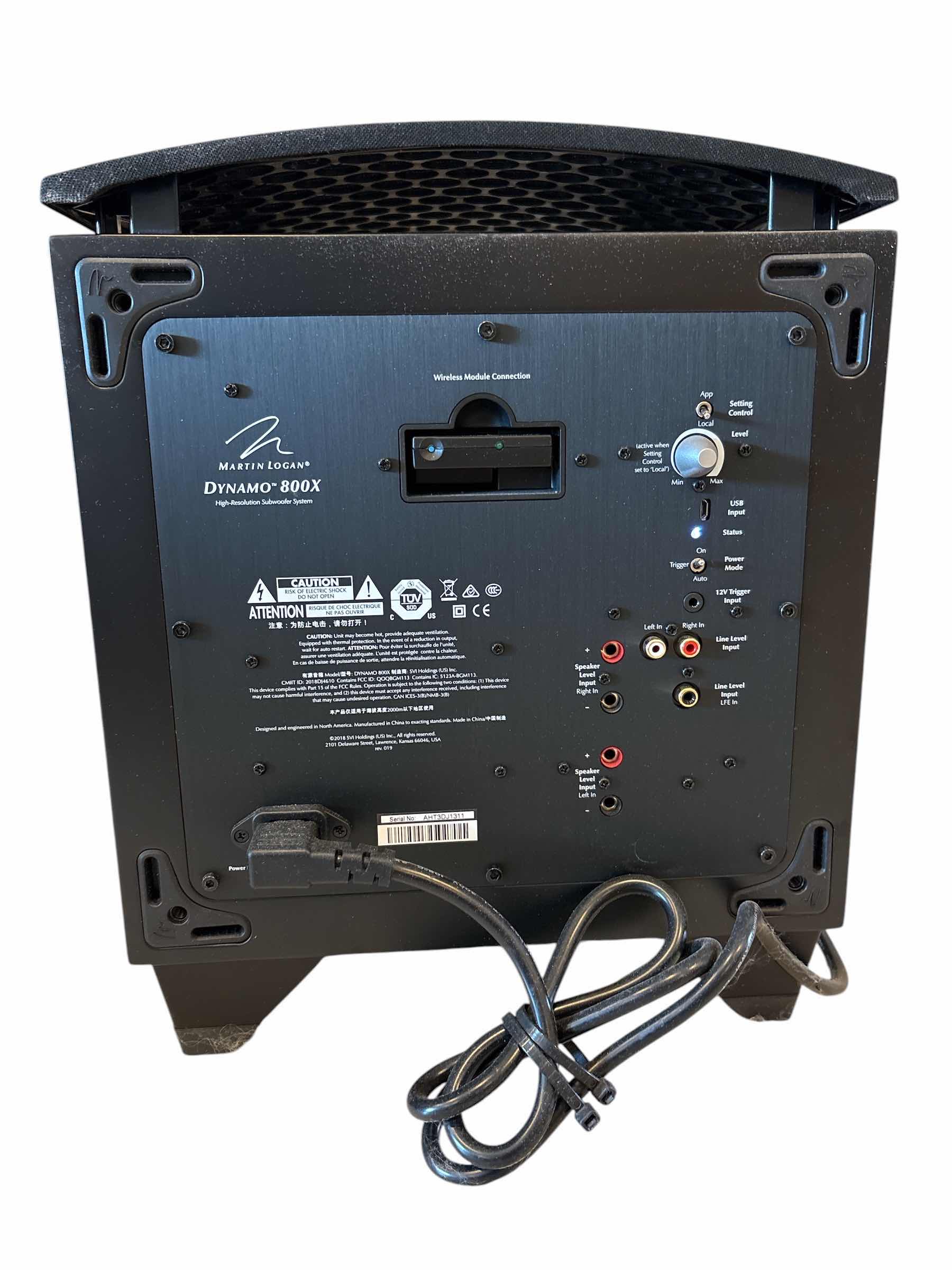 Photo 1 of MARTIN LOGAN DYNAMO 800X SUBWOOFER H14.25”