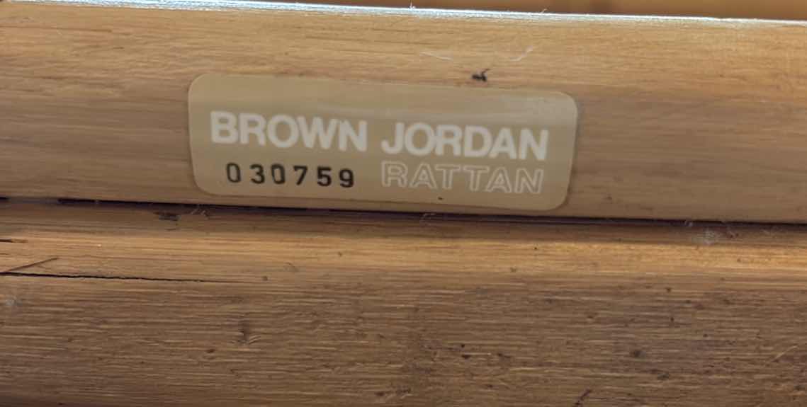 Photo 1 of VINTAGE BOHO BROWN JORDAN BENT RATTAN SIDE TABLE 23.25”X23.25”H16.5”