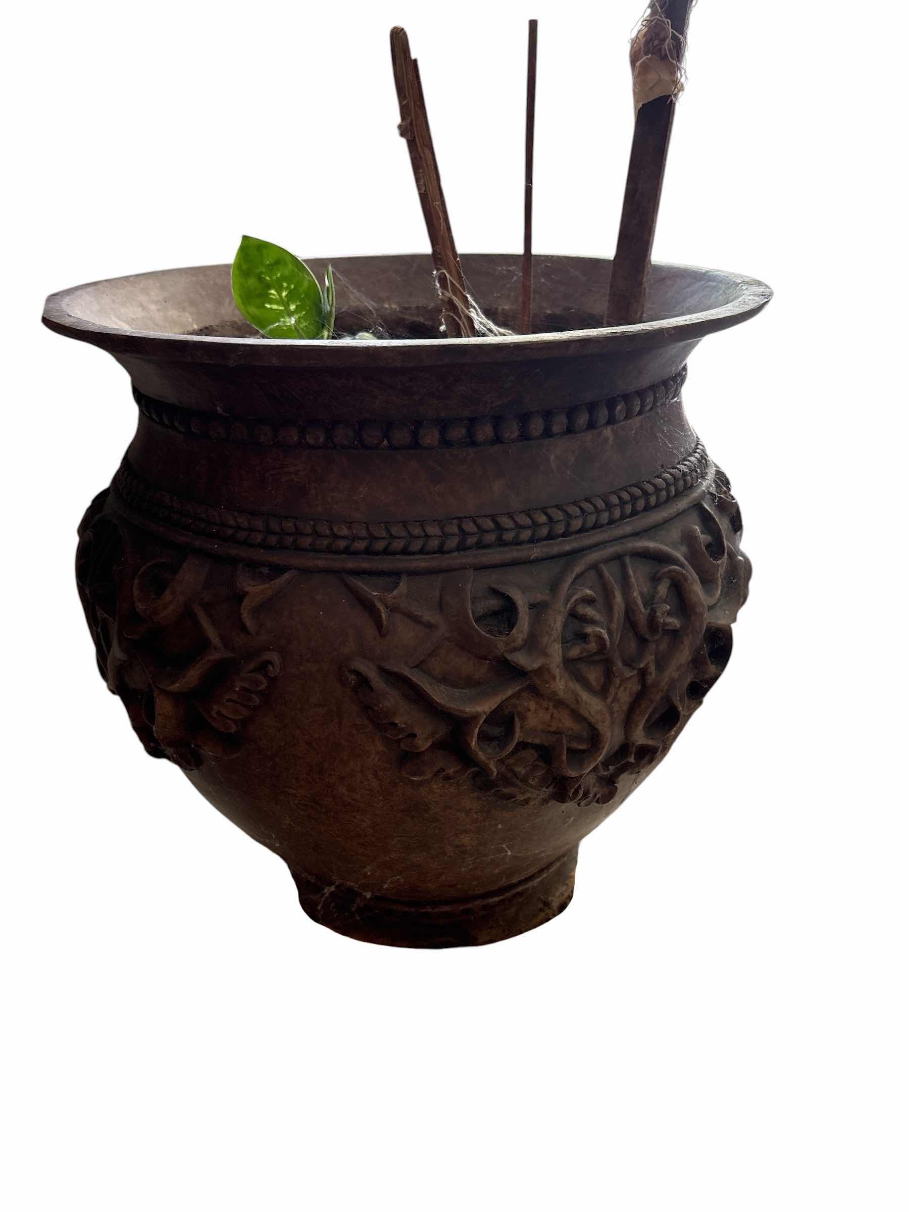 Photo 1 of (2)PCS LIVE PLANTS IN STONE PLANTER H17”