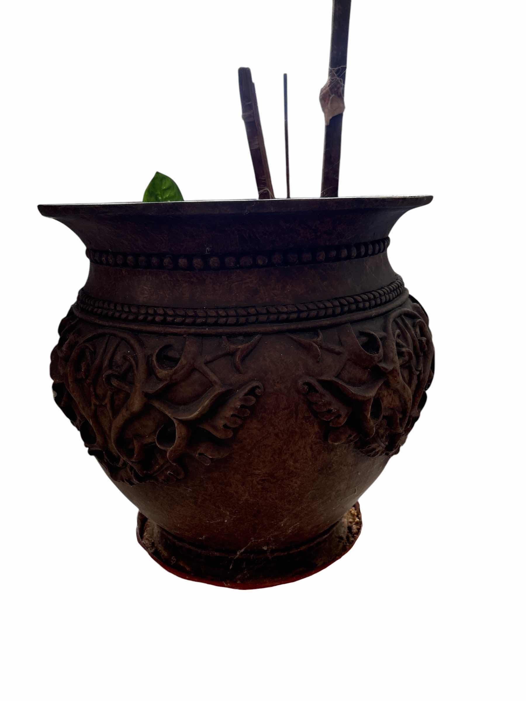 Photo 1 of (2)PCS LIVE PLANTS IN STONE PLANTER H17”