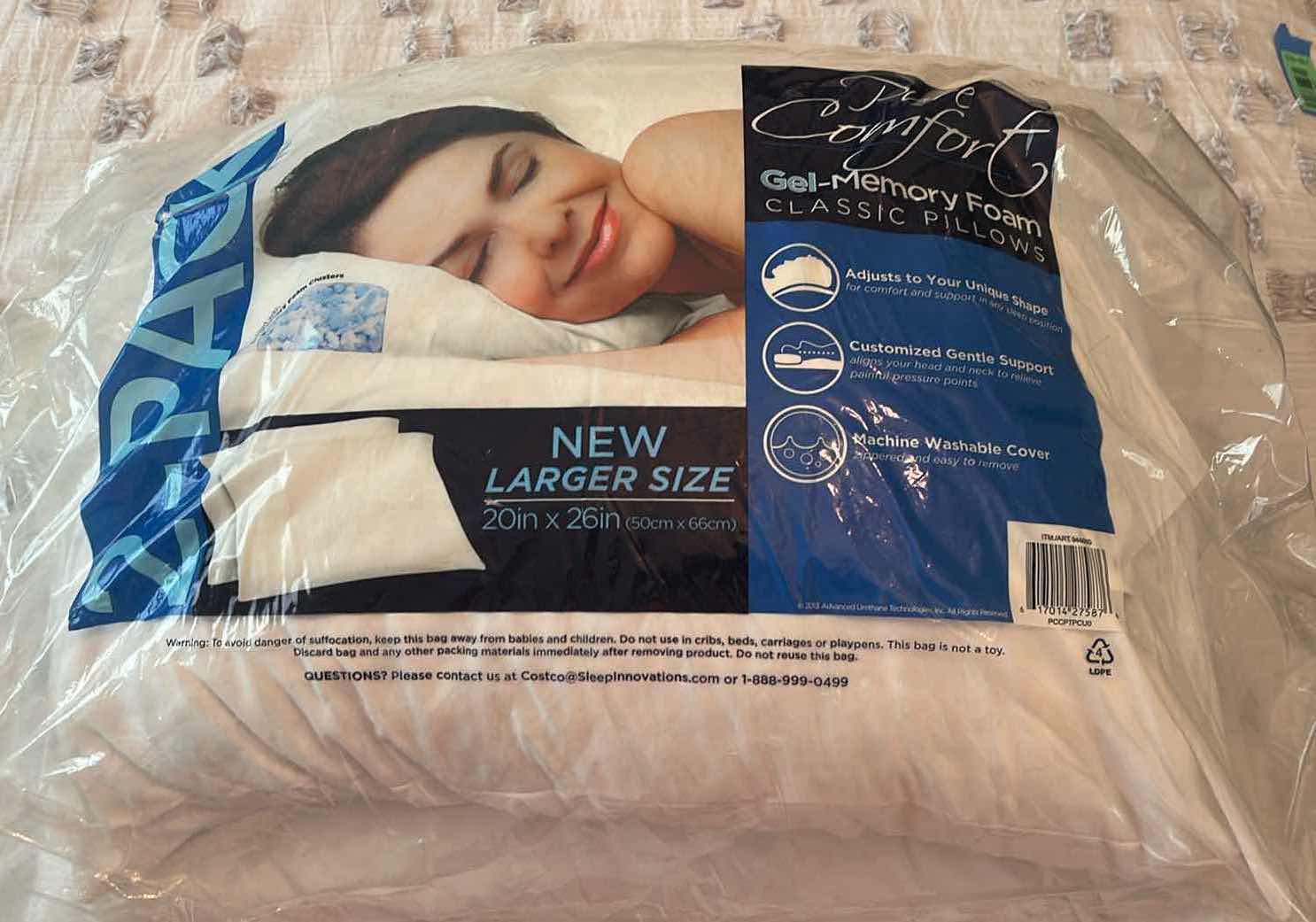 Photo 1 of 2- GEL MEMORY FOAM CLASSIC PILLOWS