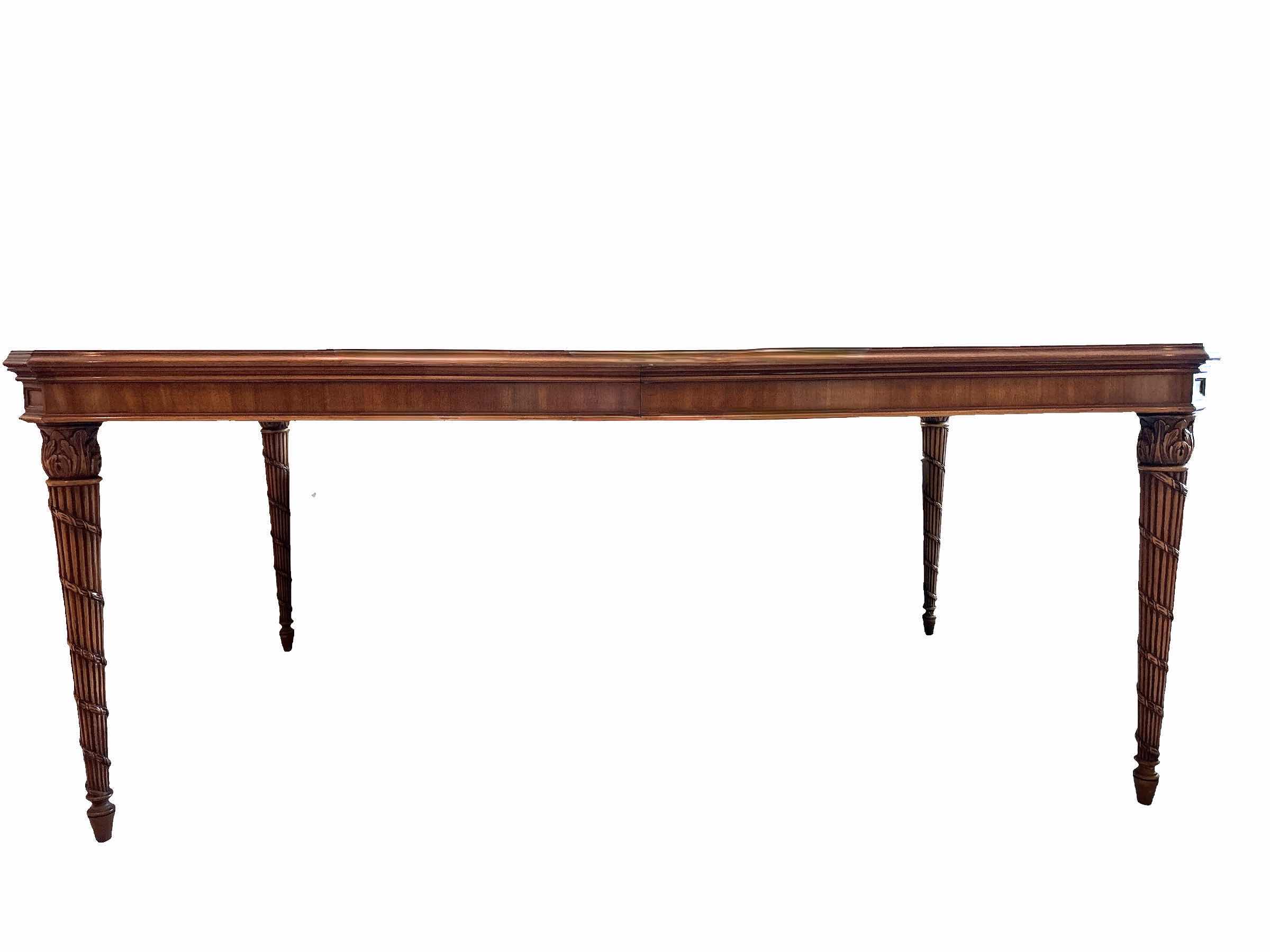 Photo 1 of VINTAGE KARGES LOUIS VXI WALNUT DINING TABLE WITH 3 LEAVES & PADS L71”X44”H29.5”
