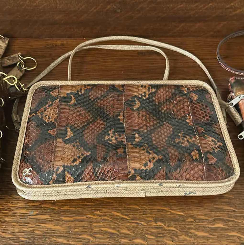 Photo 1 of COCONUT PATCHWORK SHELL BAG / PYTHON LEATHER CROSSBODY/ GRANADA FLORAL BAG