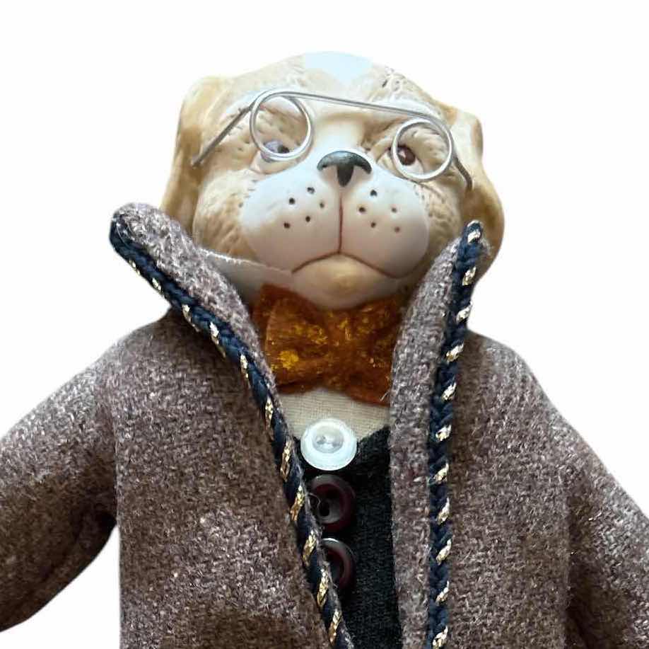 Photo 1 of ANTHROPOMORPHIC VINTAGE LOUIS NICHOLE DOLL 1984 DOG CLOTHING GLASSES 11" TALL