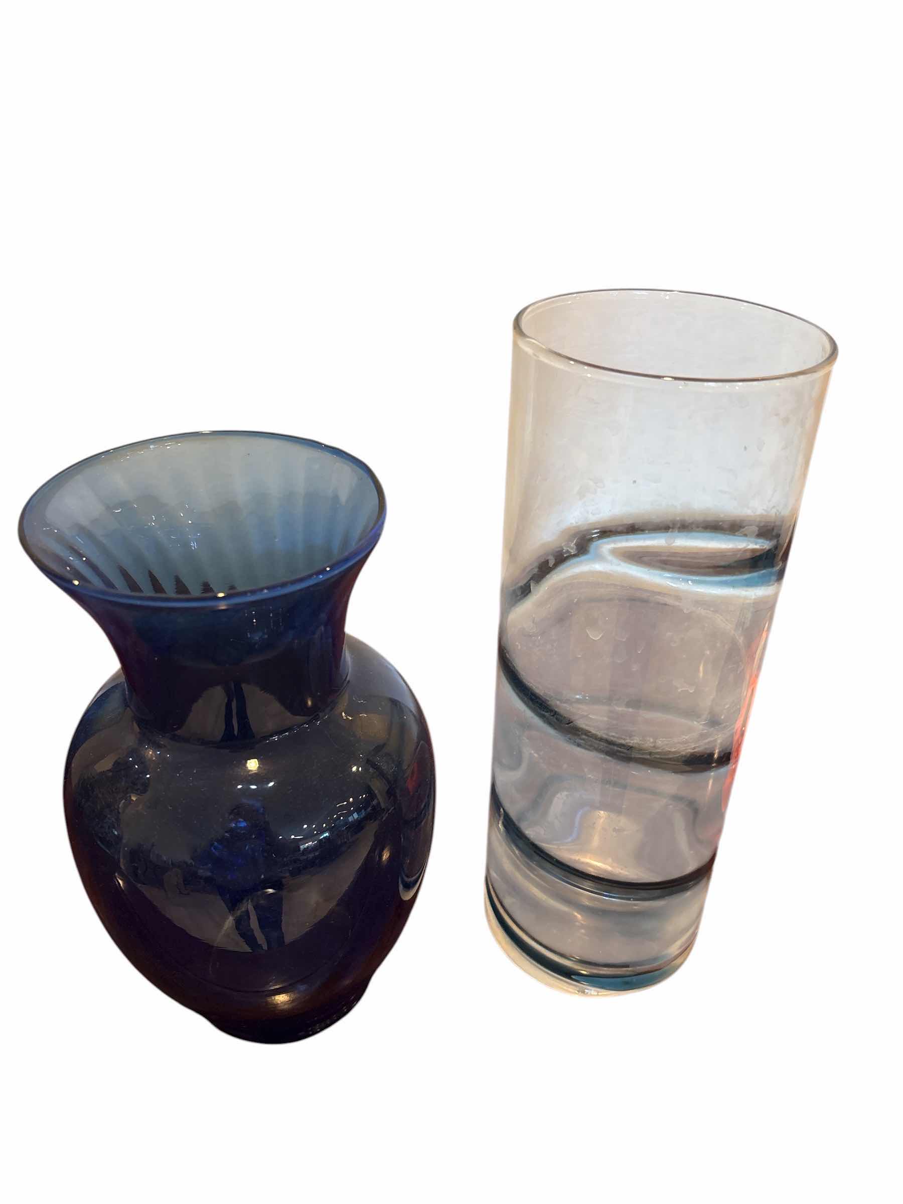 Photo 1 of (3)PCS BLUE VASES H21”
