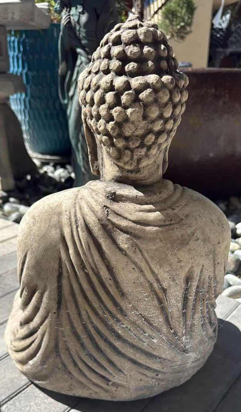 Photo 1 of BUDDHIST CONCRETE GARDEN SCULPTURE H18”