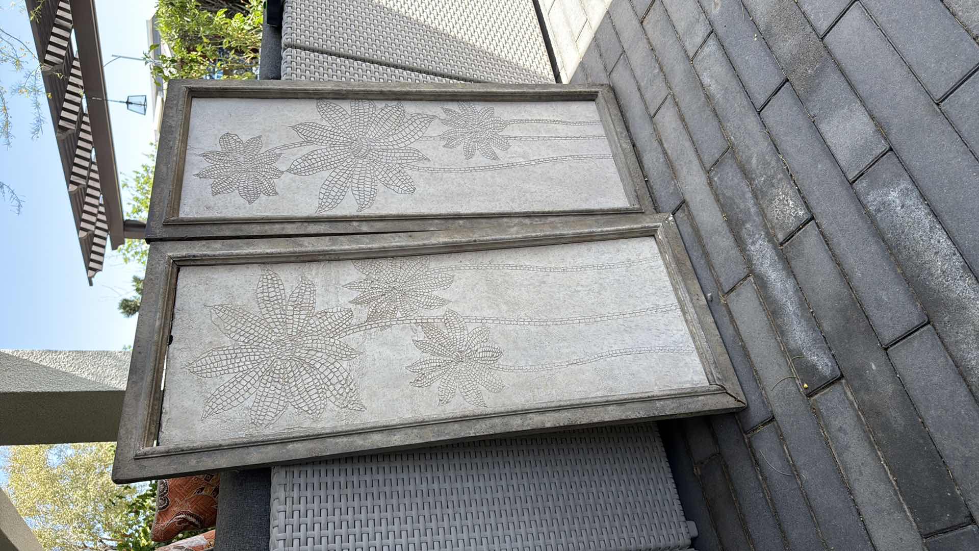 Photo 1 of 2-WOOD FRAMED “FLORAL” ARTWORKS 17” x 40”