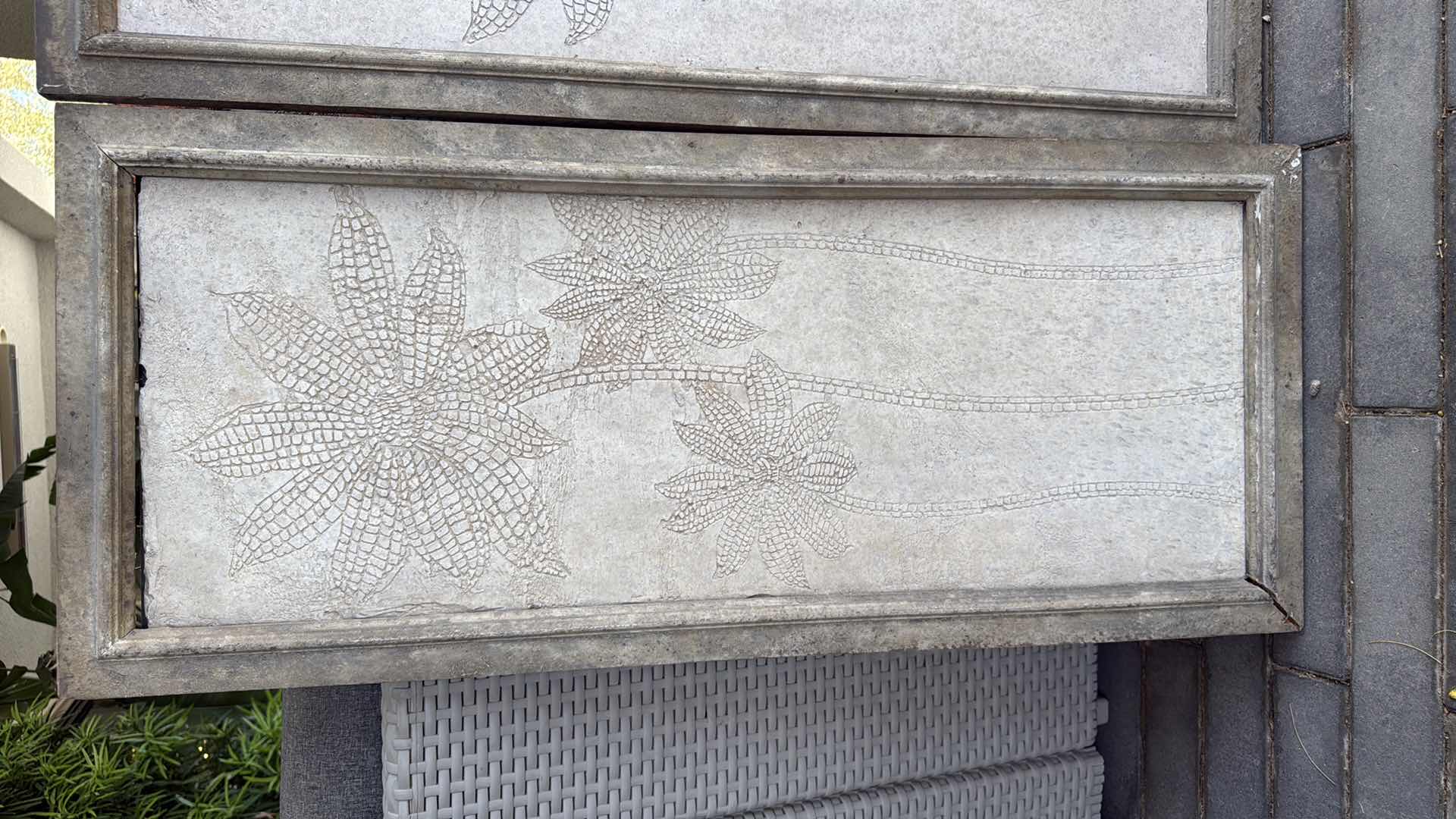Photo 1 of 2-WOOD FRAMED “FLORAL” ARTWORKS 17” x 40”