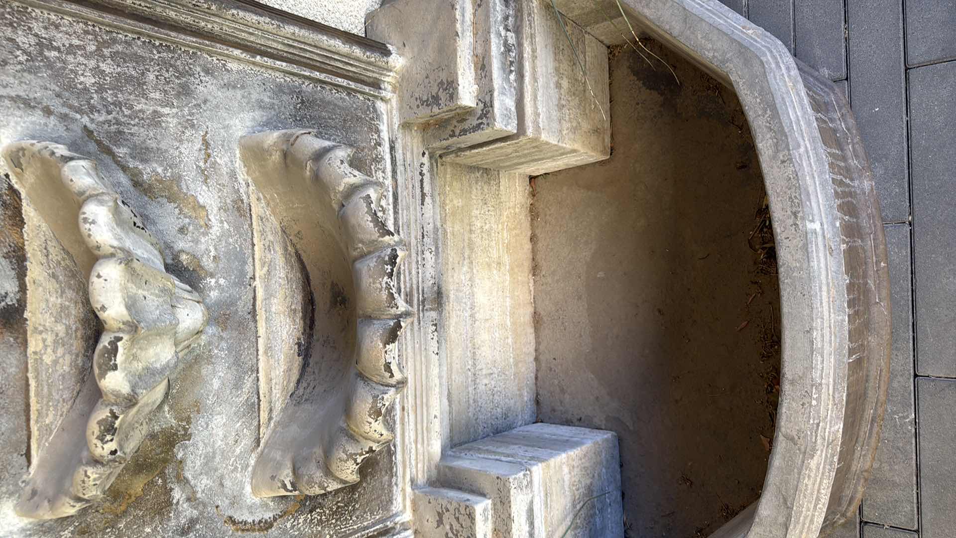 Photo 1 of HEAVY CONCRETE WALL WATER FOUNTAIN W46” H73”