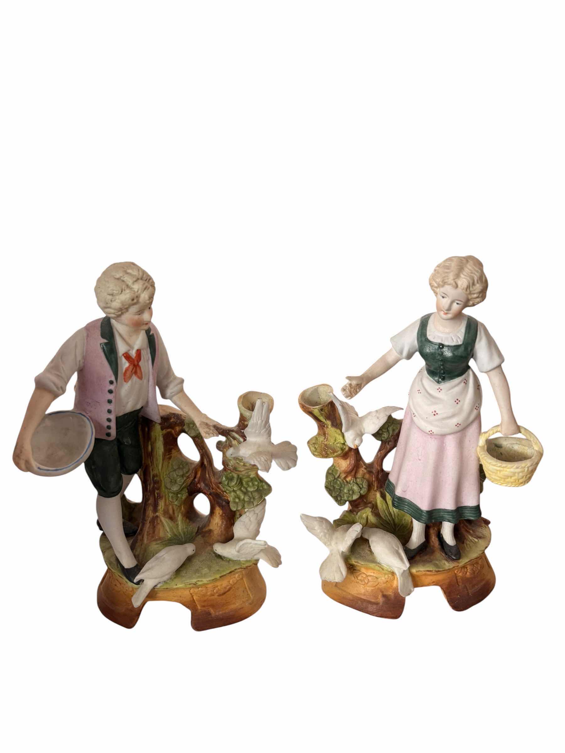 Photo 1 of (4)PCS PORCELAINPASTORAL FIGURINES H9”