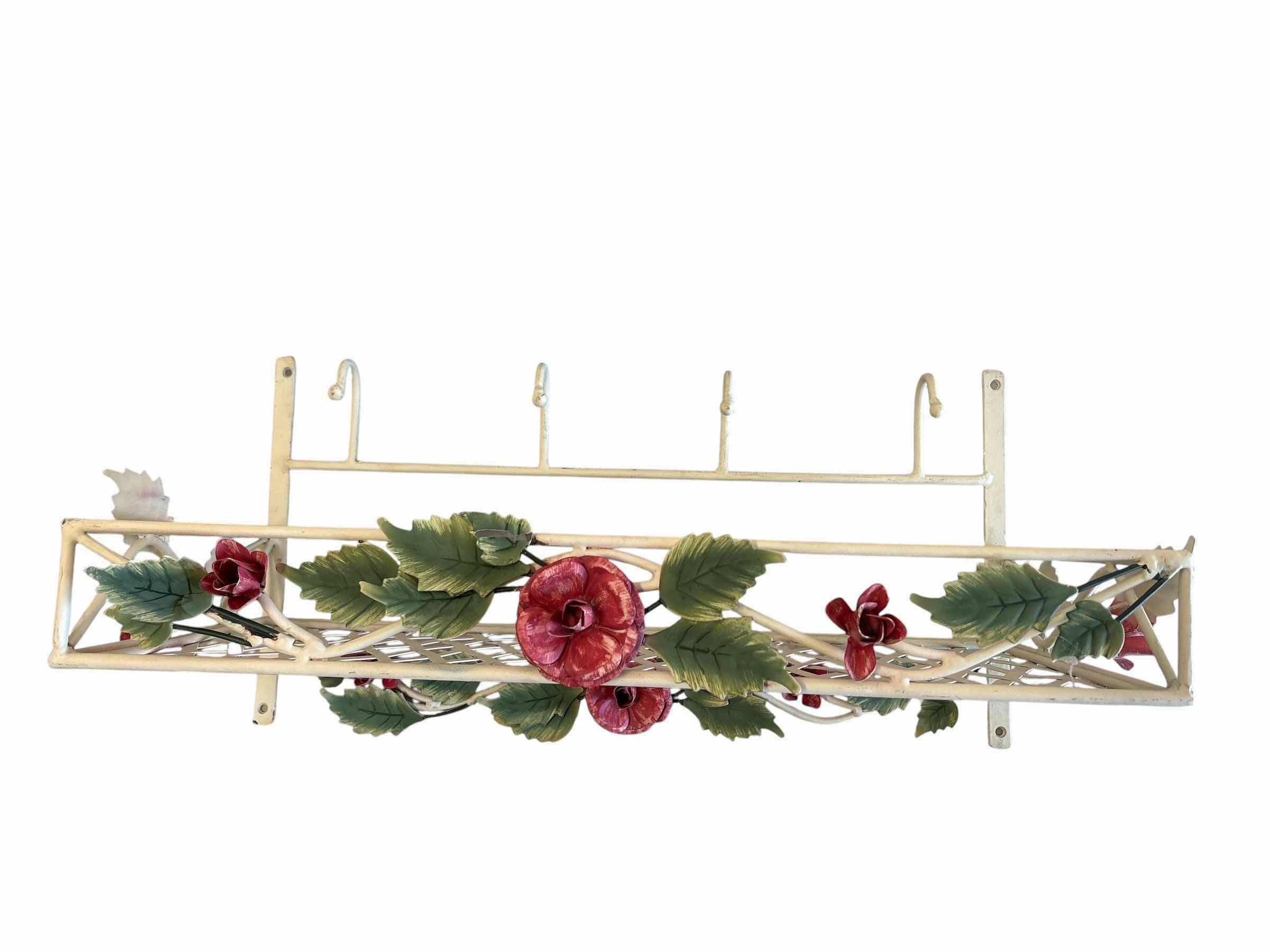 Photo 1 of (2)PCS DECORATIVE WIRE WALL MOUNTS W ROSE ACENTS L22”