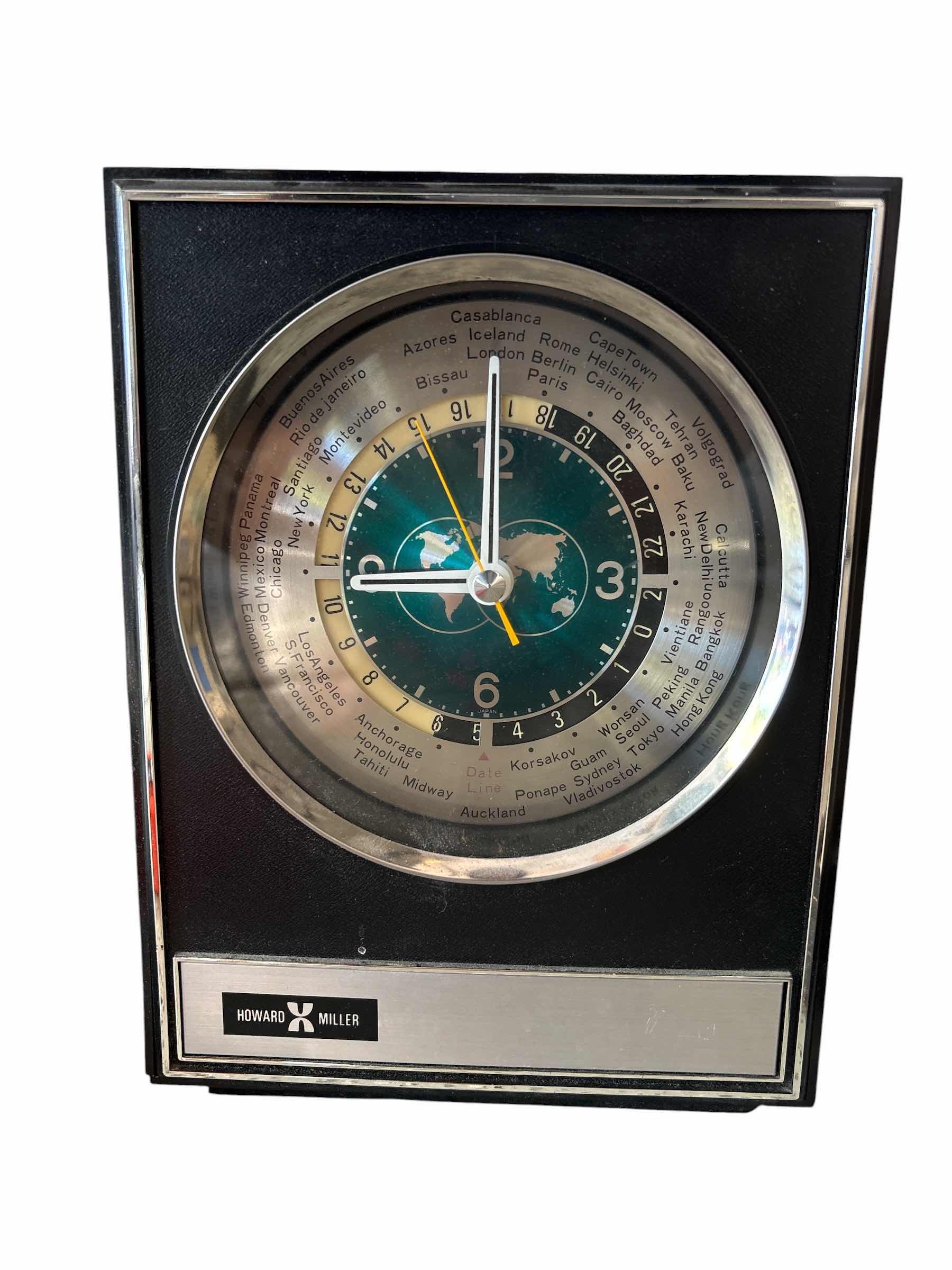 Photo 1 of (2)PCS VINTAGE HOWARD MILLER CLOCK & TIMEX RADIO H9”