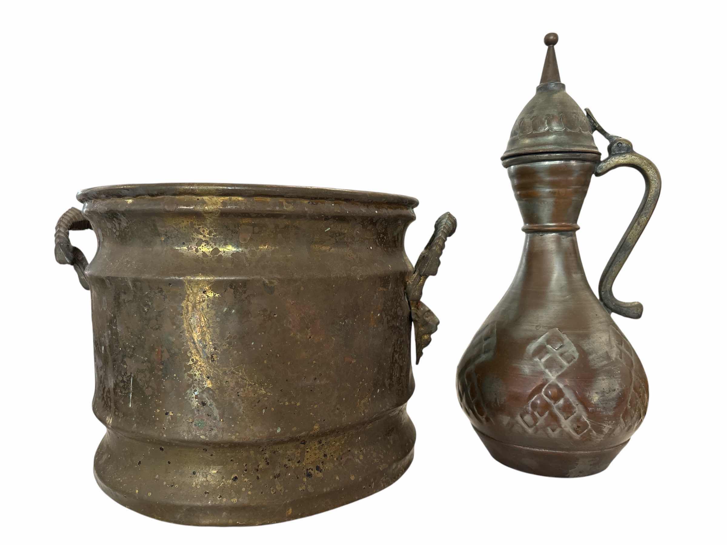 Photo 1 of (2)PCS COPPER VESSELS H11”