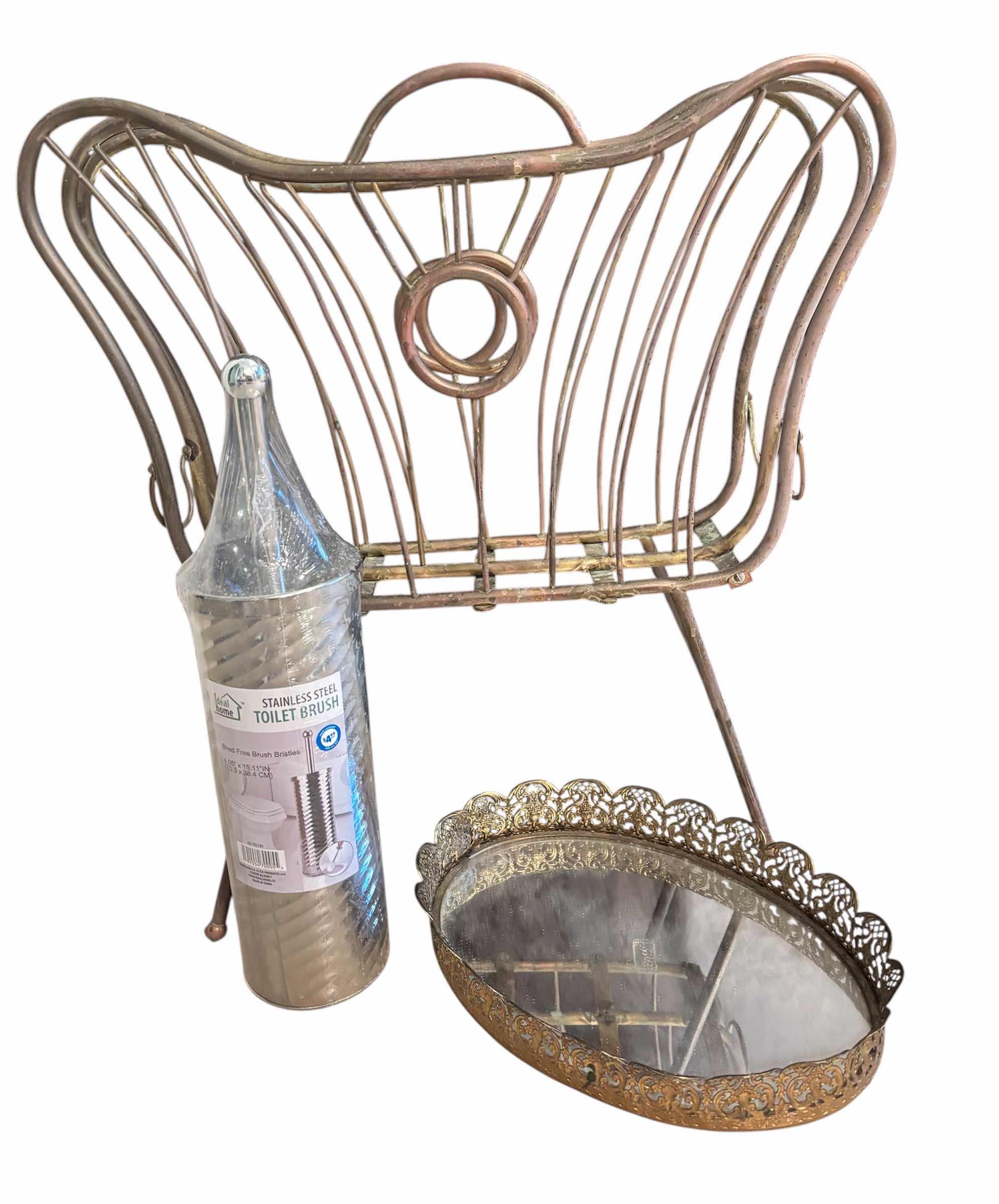 Photo 1 of BATHROOM DECOR: MAGAZINE RACK, TRASH CAN, NIP TOILET BRUSH & TISSUE BOX COVER