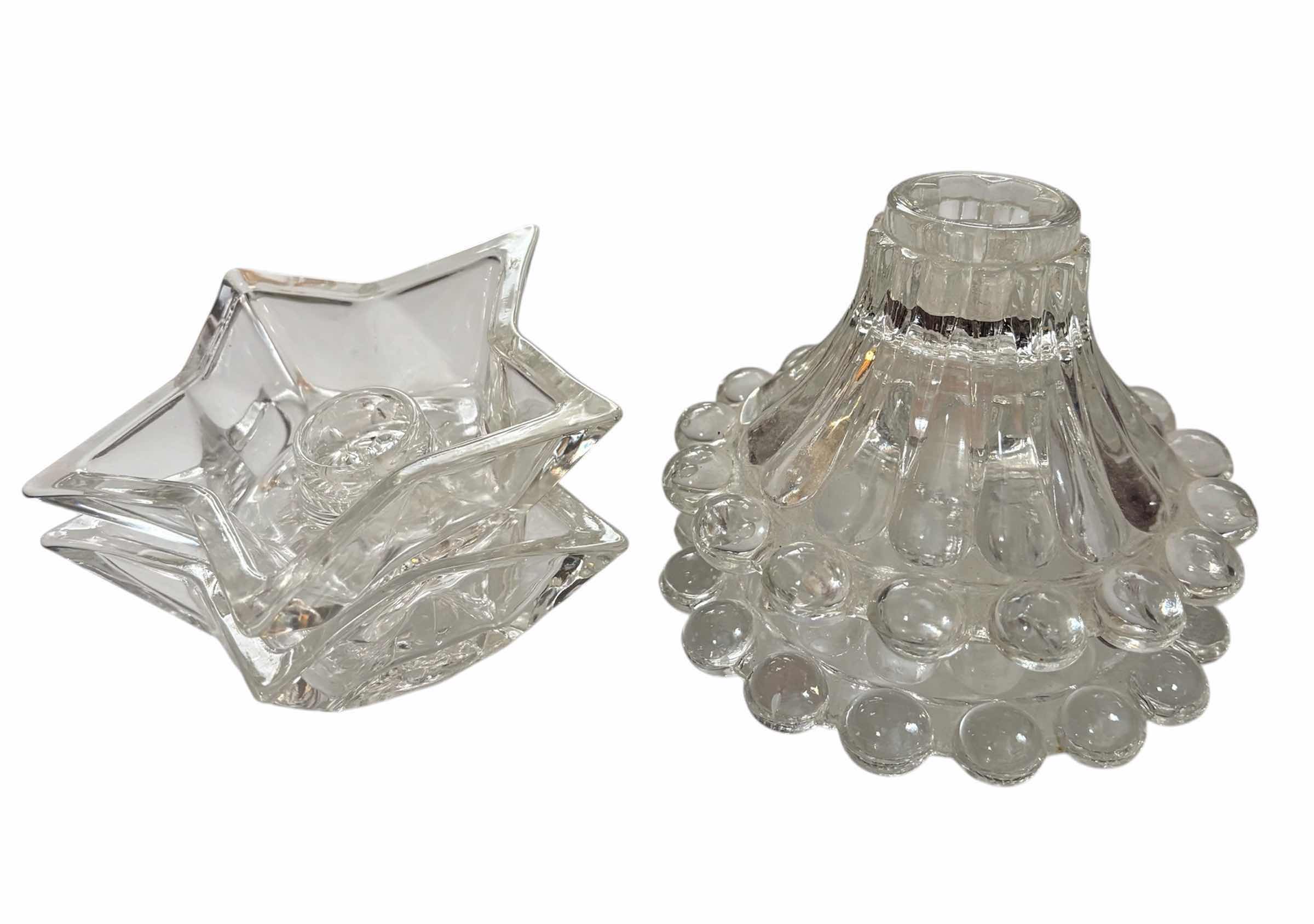 Photo 1 of VINTAGE DISHES (2) & CANDLE STICK HOLDERS (2)