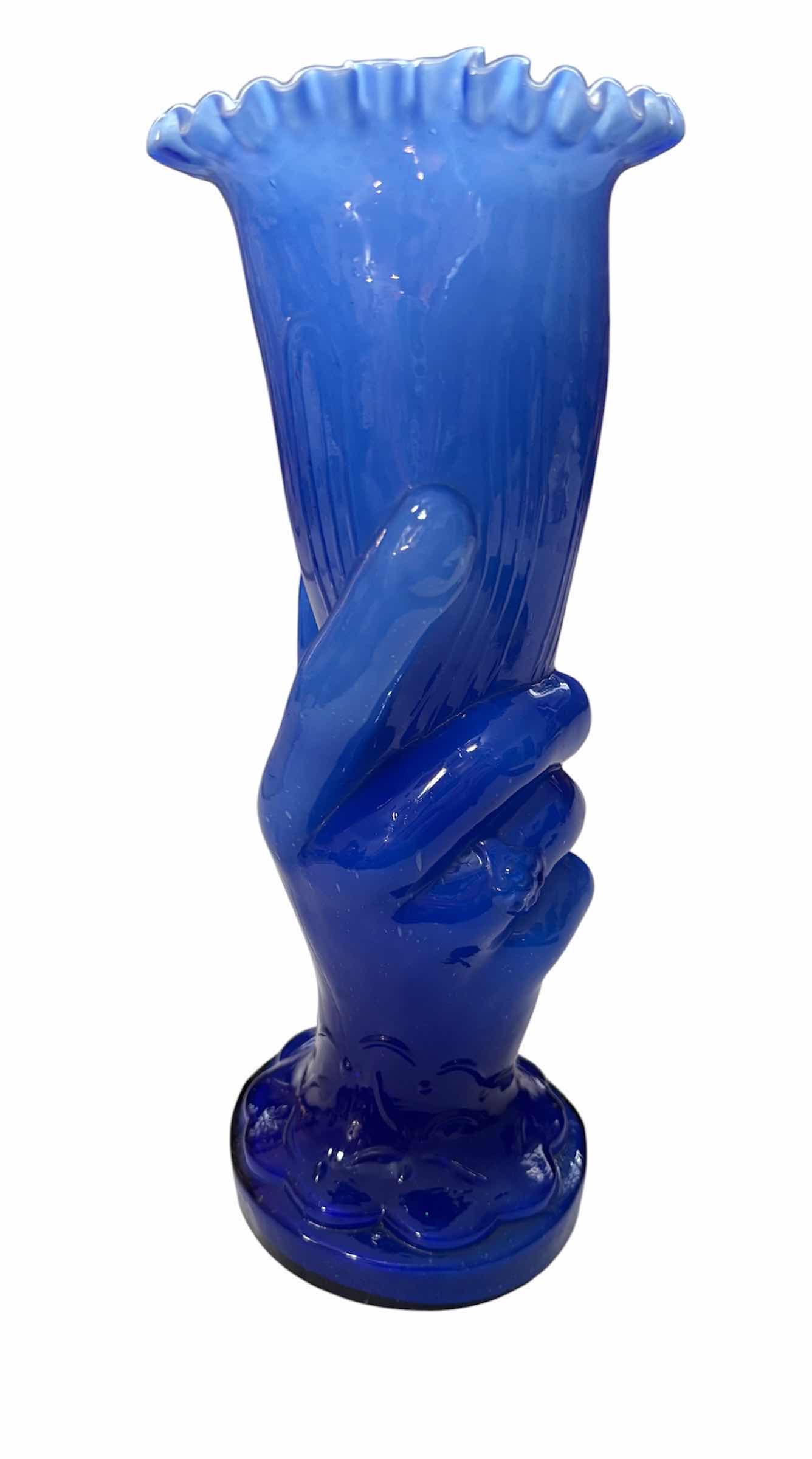 Photo 1 of VINTAGE VICTORIAN STYLED HAND BLOWN GLASS VASE H9” $100