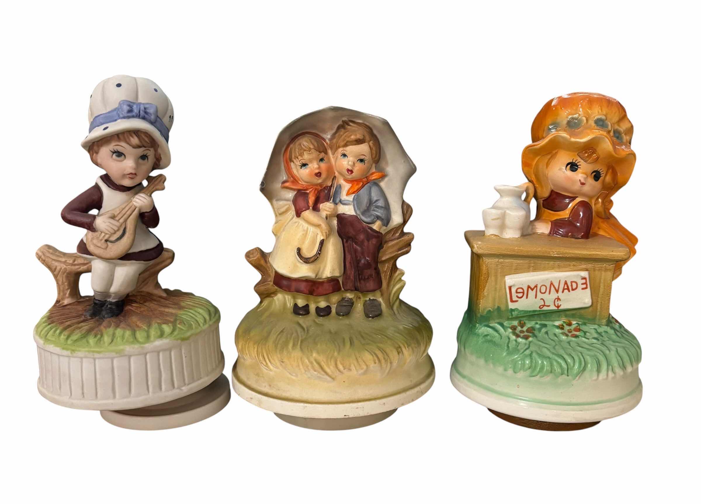 Photo 1 of VINTAGE MUSICAL FIGURINES (3) H7”