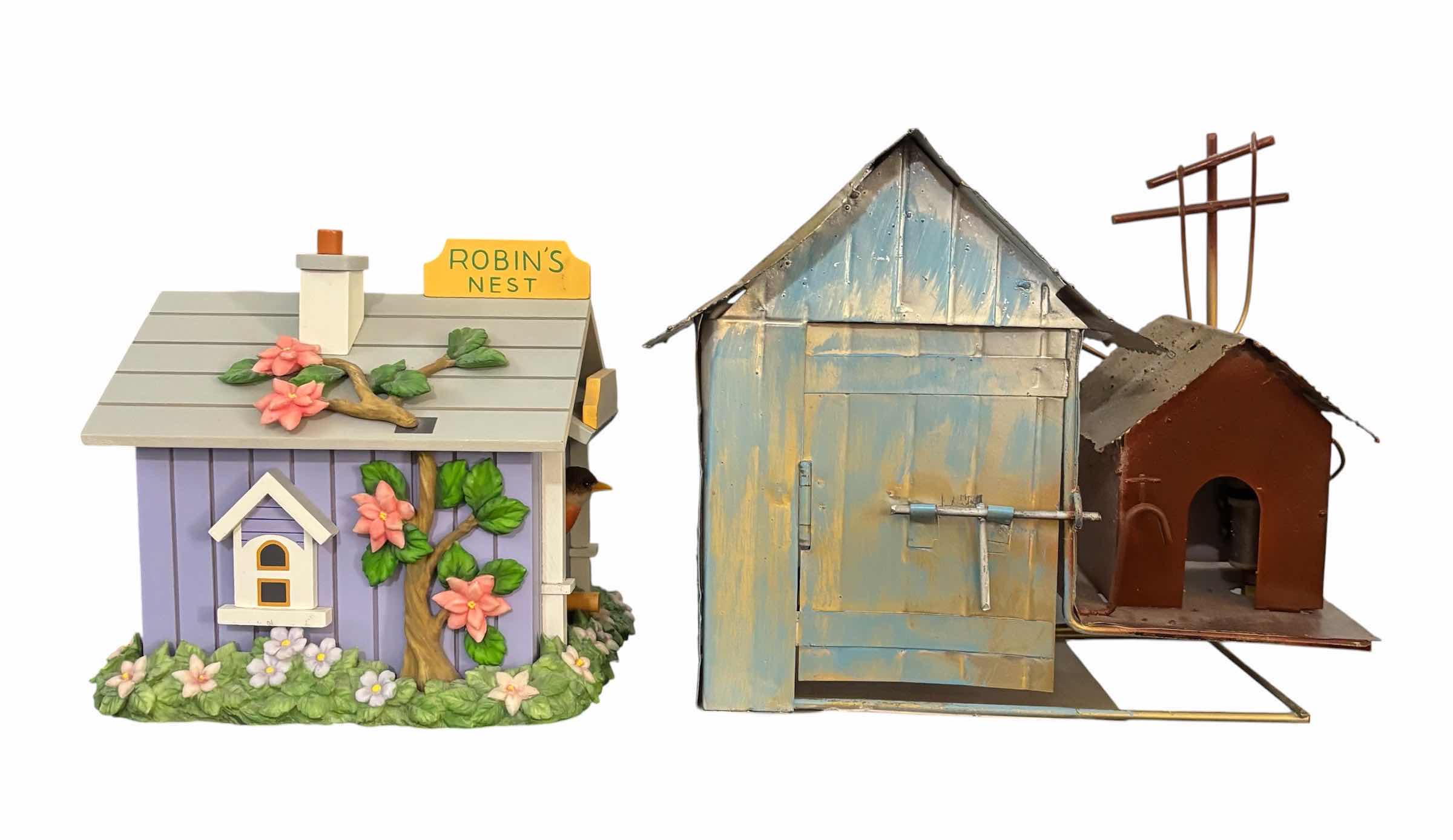 Photo 1 of DECORATIVE METAL HOUSE H7” & ROBINS NEST H6”