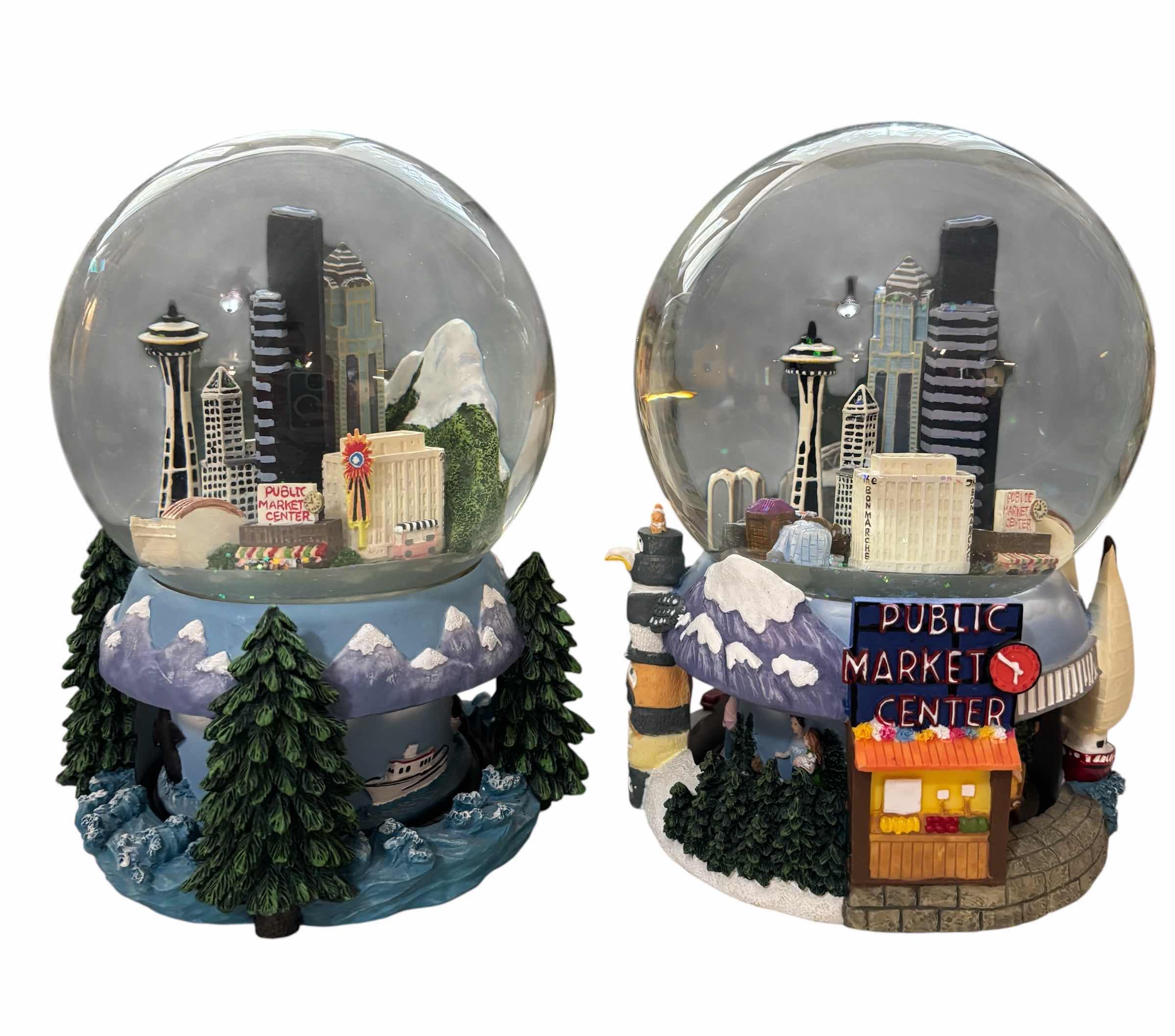 Photo 1 of SEATTLE MUSICAL SNOW GLOBES (2) H7”