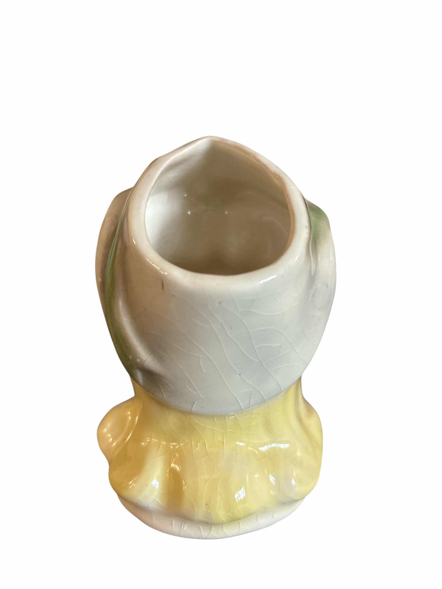 Photo 1 of VINTAGE GREEN JESTER HEAD VASE H4.25”