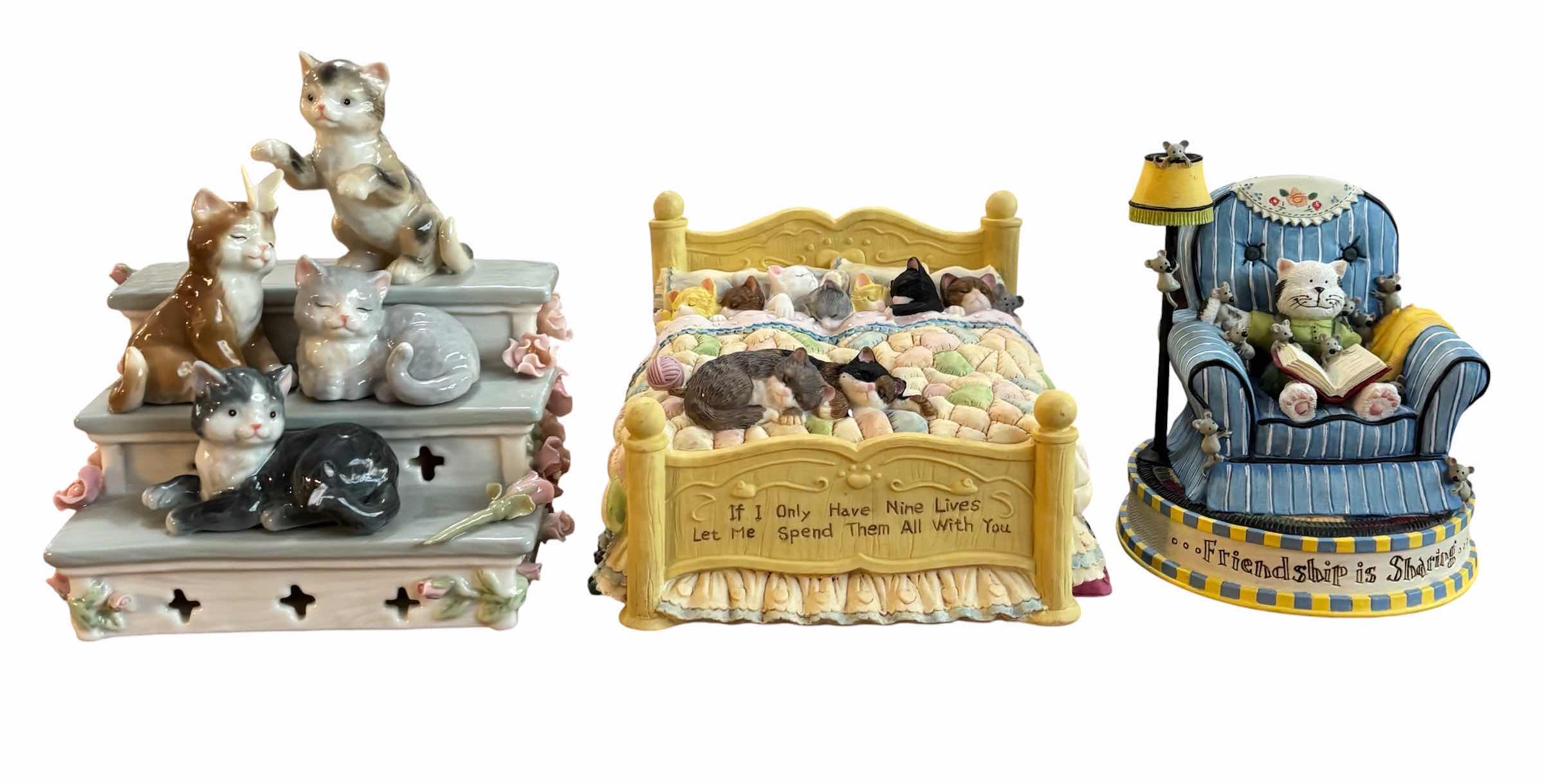 Photo 1 of CAT THEMED MUSICAL BOXES (3)