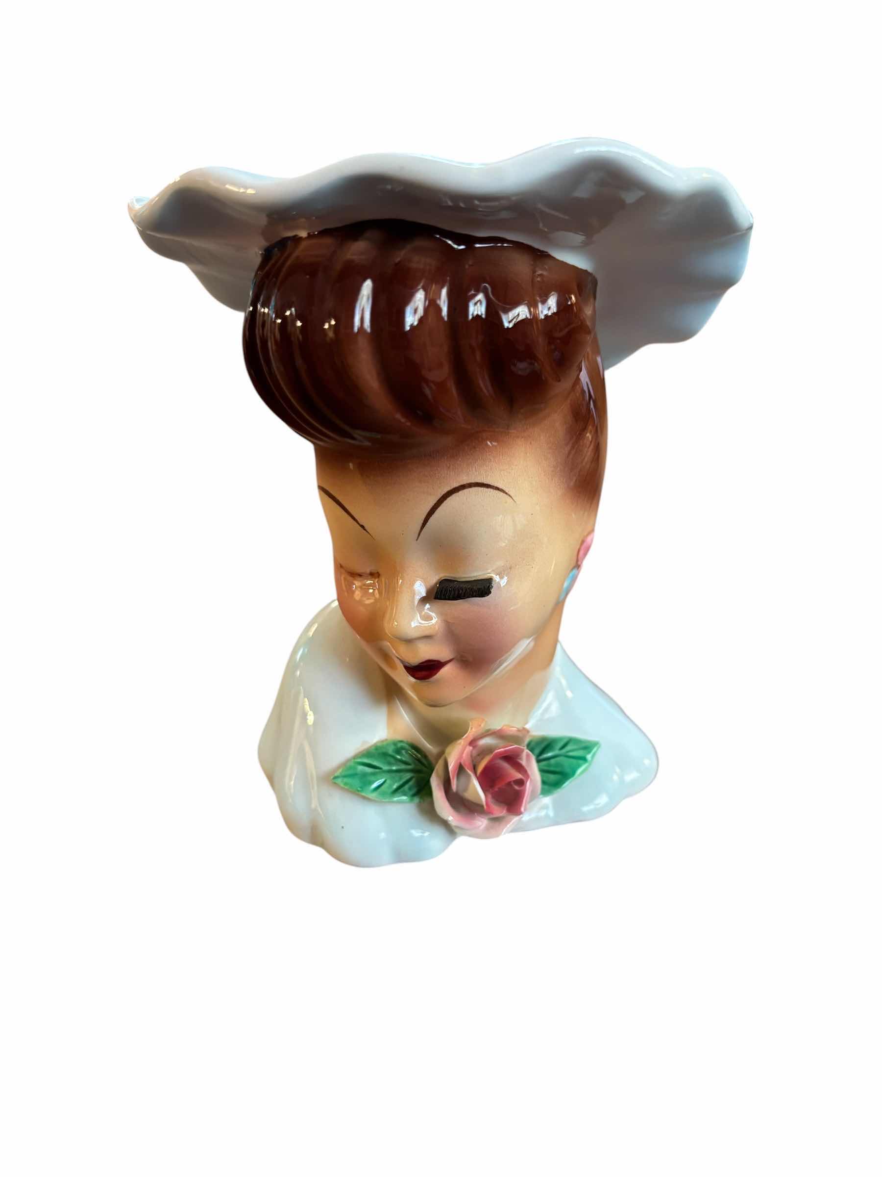 Photo 1 of VINTAGE LEFTONS LADY HEAD VASE