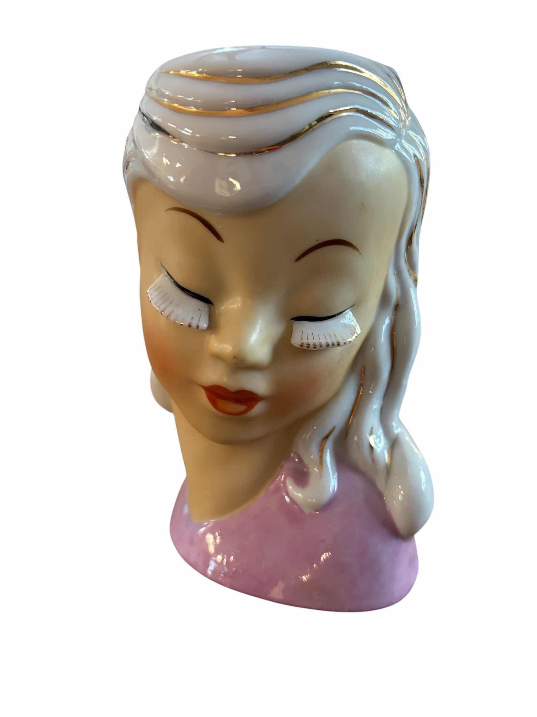 Photo 1 of VINTAGE NAPCO CERAMIC ASIAN LADY HEAD VASE