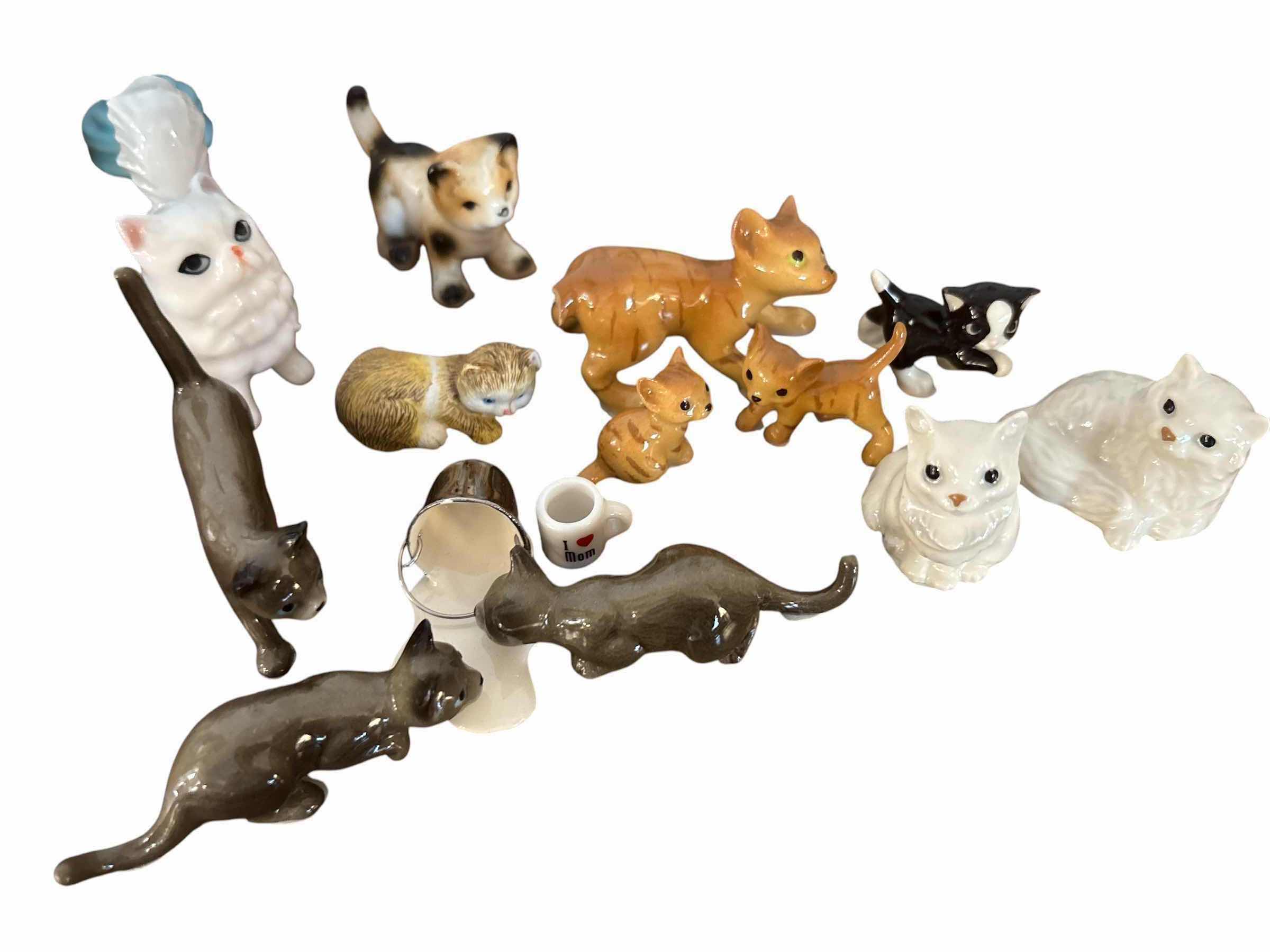 Photo 1 of (12)PCS CAT DRINKING MILK FIGURINES H1”