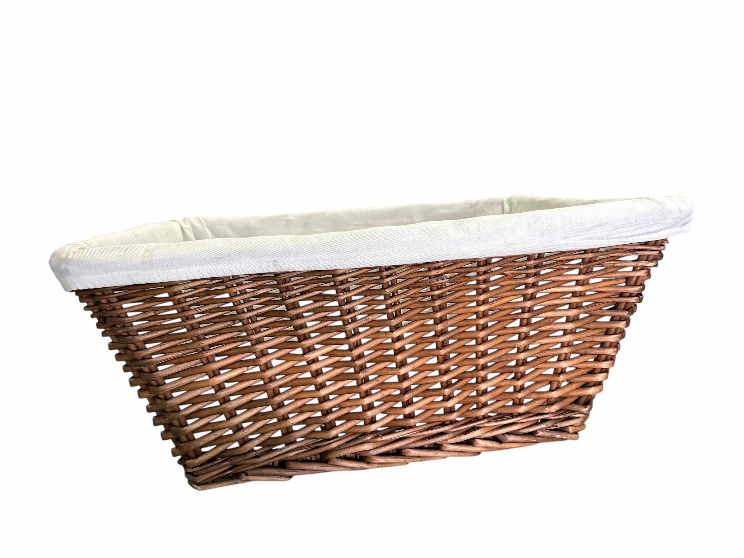 Photo 1 of (2)PCS RUSTIC WICKER BASKETS W LINER 22”X17.5”H10.5