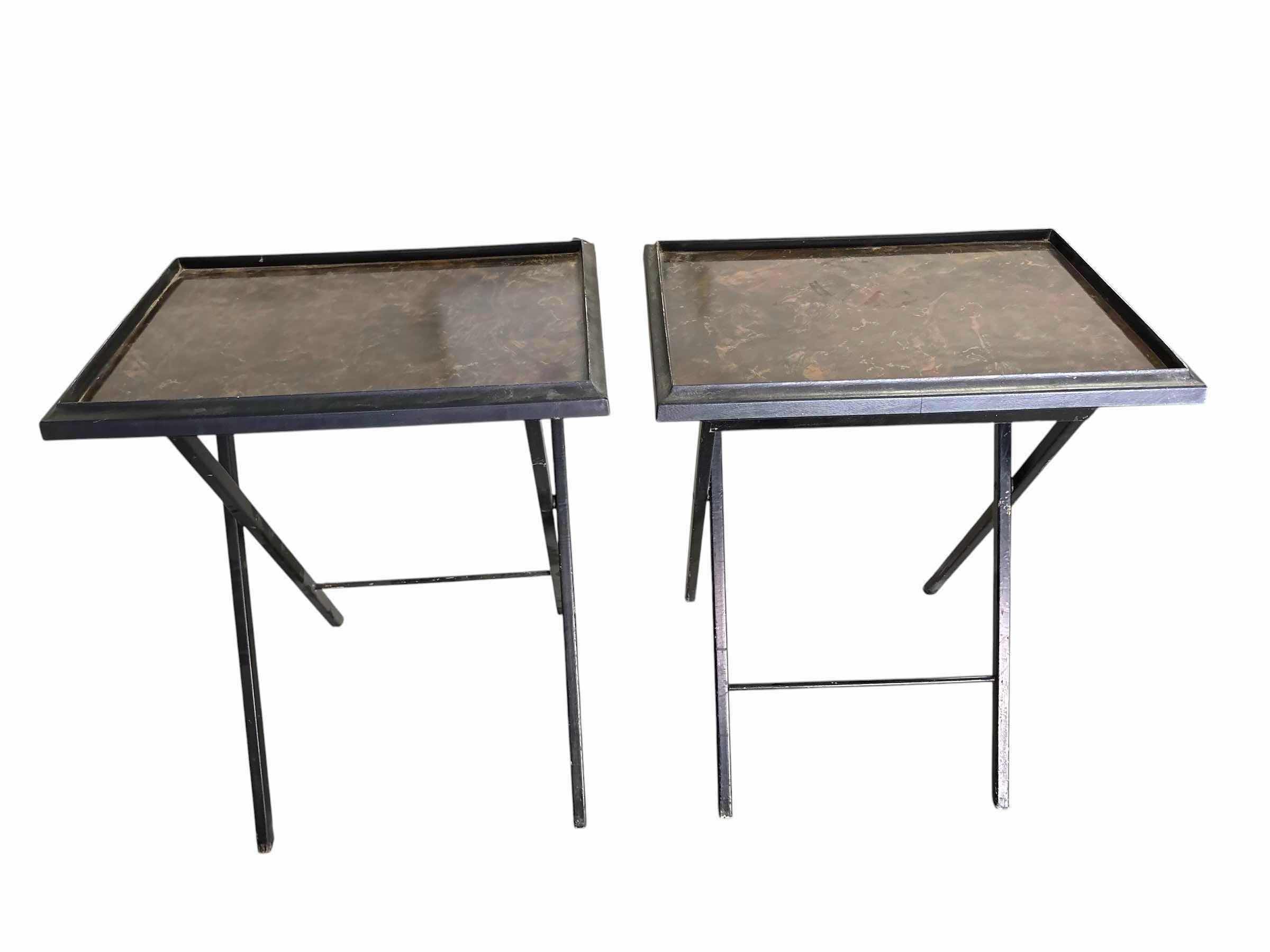 Photo 1 of (2)PCS ANTIQUE ARTEX FOLDING TV TRAY H24.5”